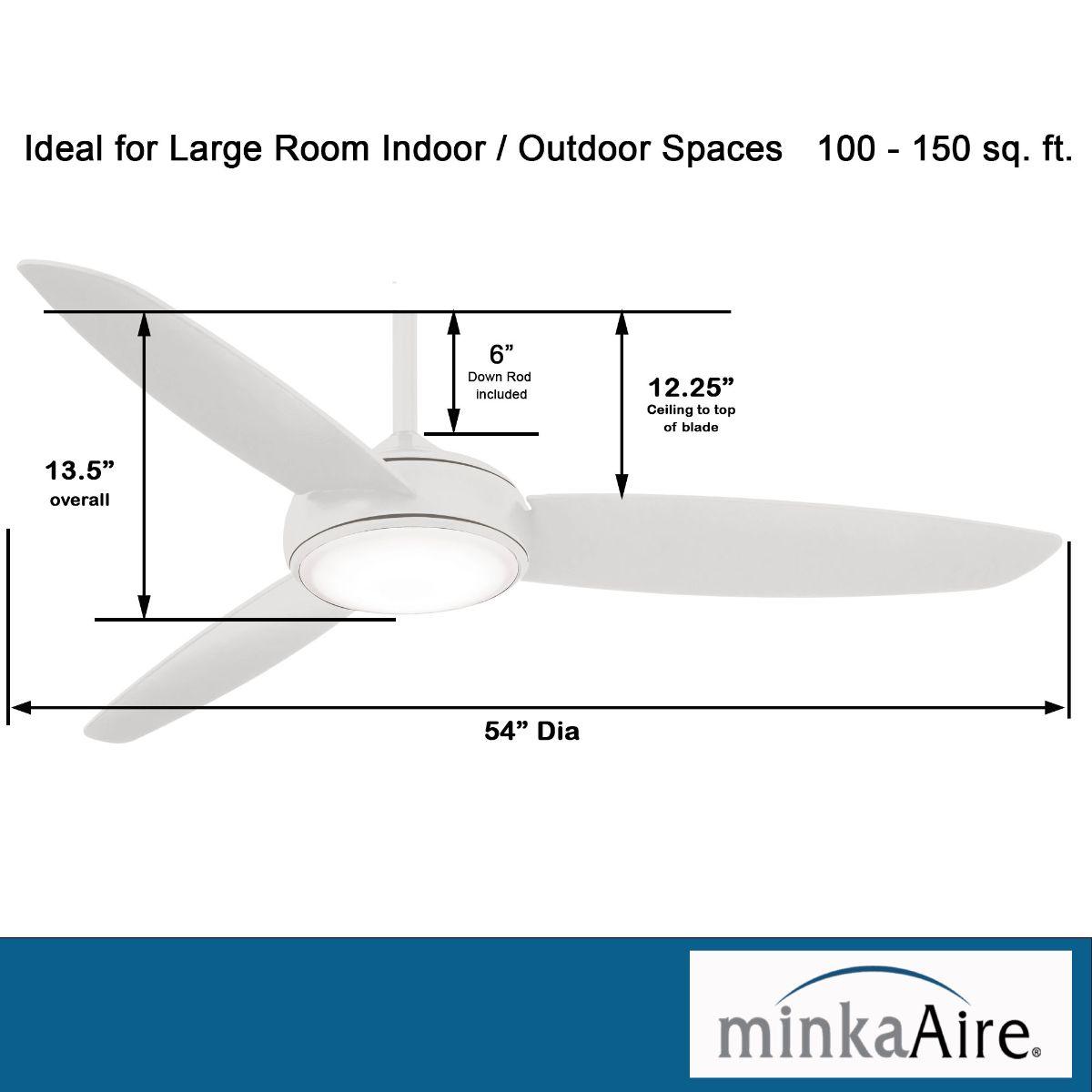 Concept IV 54" White Outdoor LED Smart Ceiling Fan - Bees Lighting