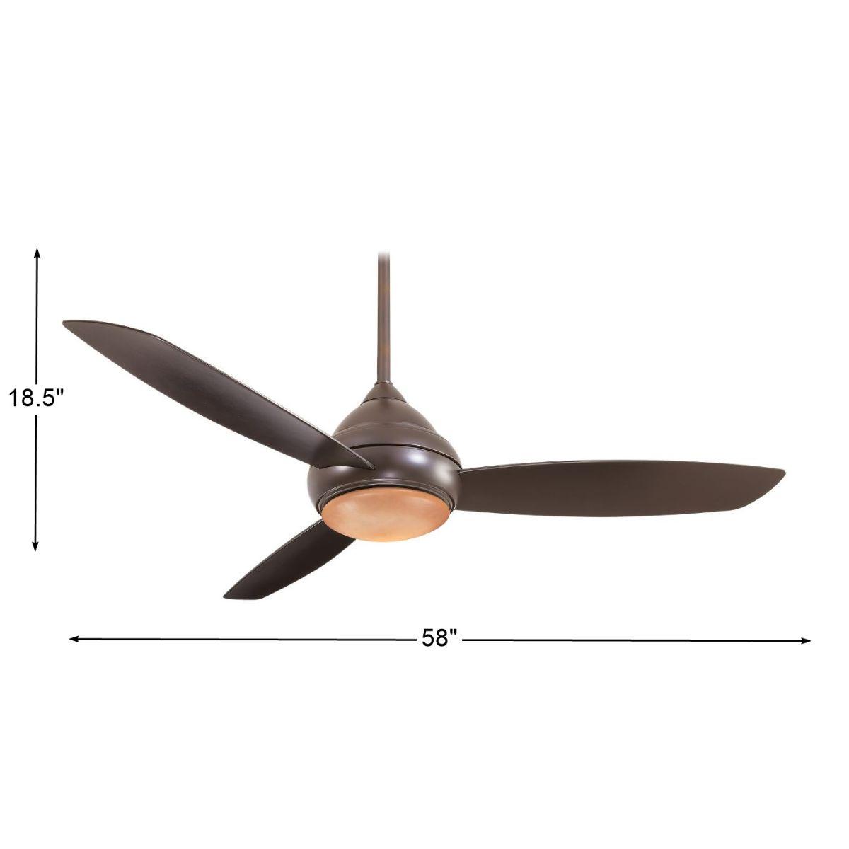 Concept I Wet 58" Bronze LED Outdoor Ceiling Fan with Wall Control - Bees Lighting