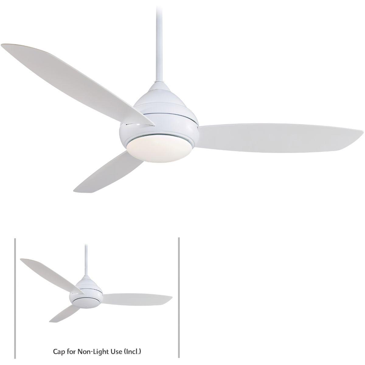 Concept I Wet 58" White LED Outdoor Ceiling Fan with Wall Control - Bees Lighting