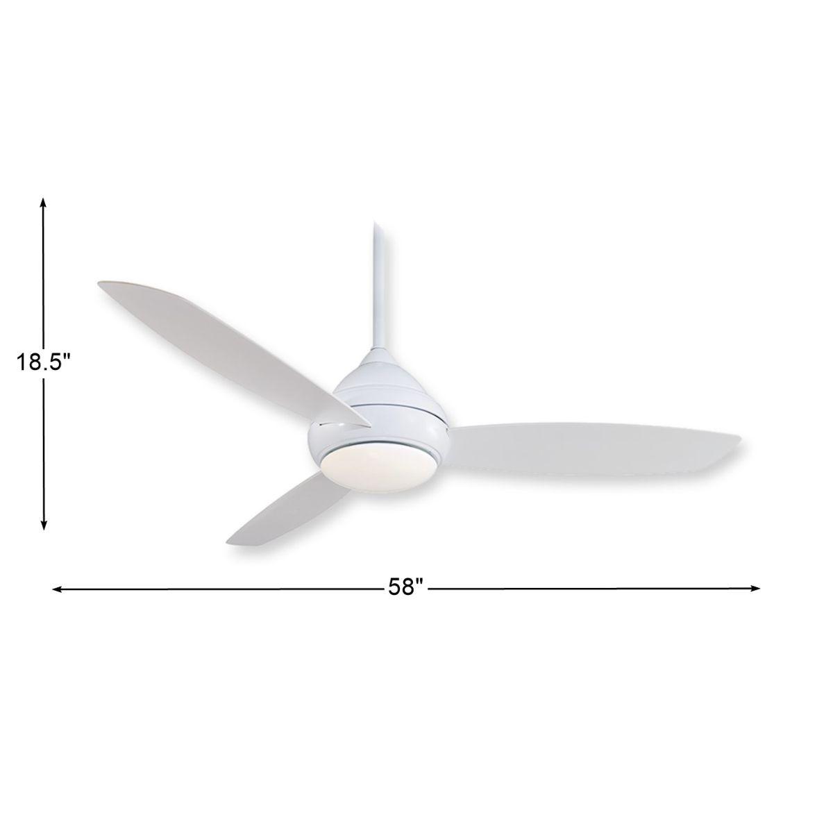 Concept I Wet 58" White LED Outdoor Ceiling Fan with Wall Control - Bees Lighting