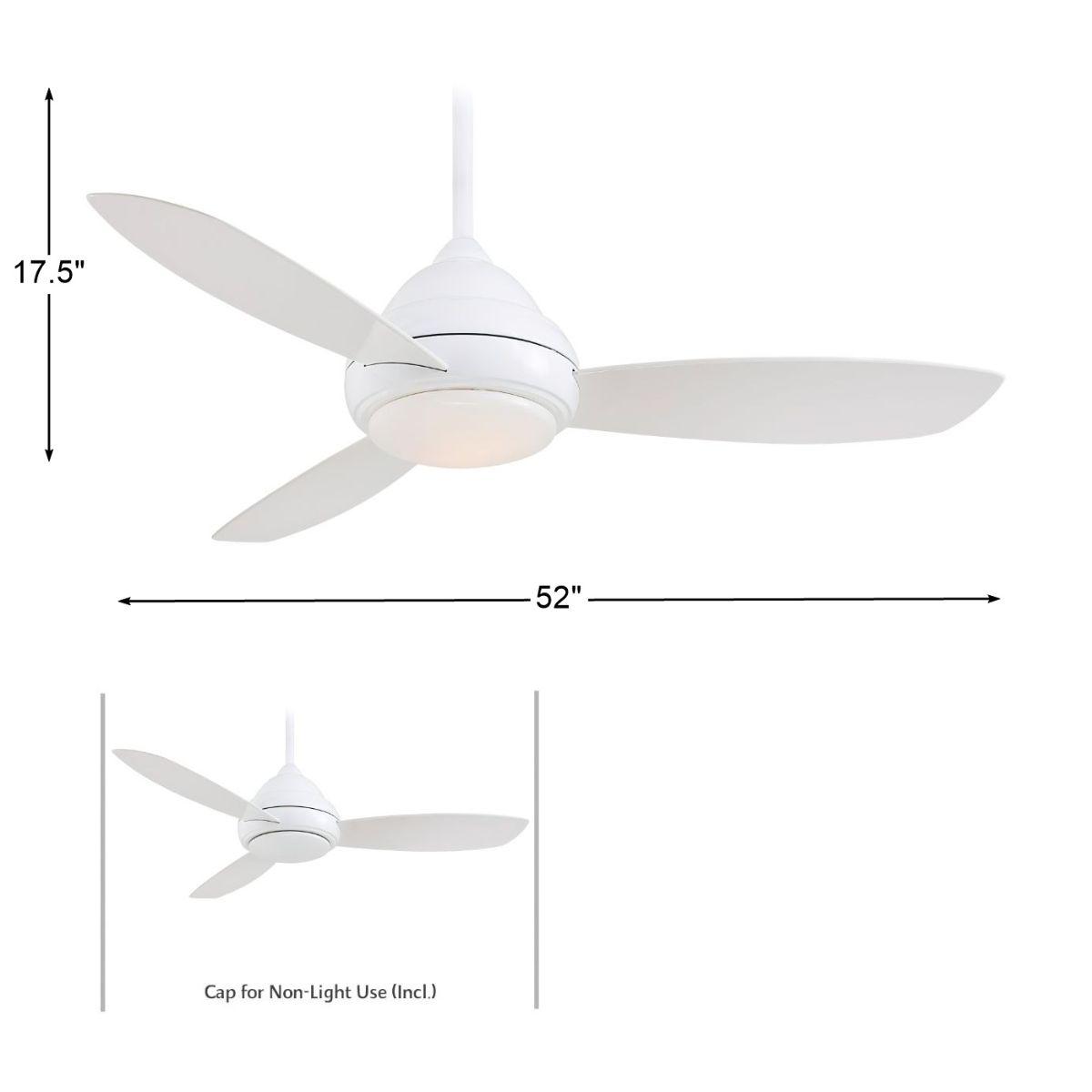 Concept I 52" White LED Indoor Ceiling Fan with Remote Control