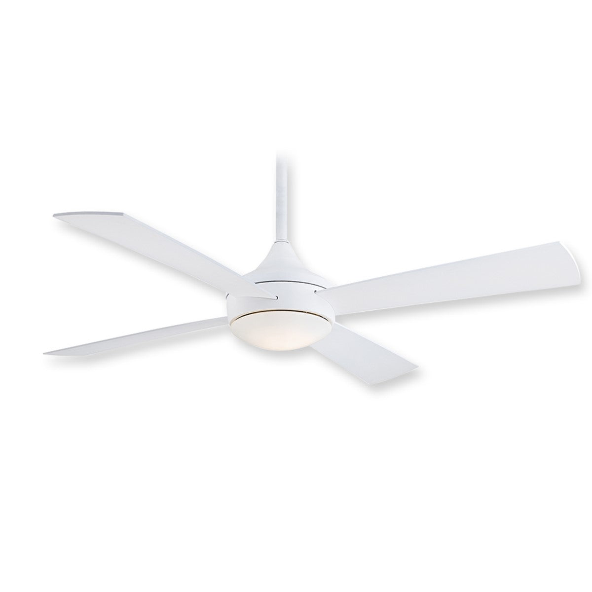 Aluma 52 Inch Modern Outdoor Ceiling Fan With Light And Remote, Flat White Finish