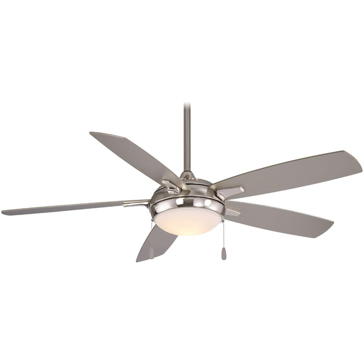 Lun-Aire LED 54" Nickel Ceiling Fan with Pull Chain - Bees Lighting