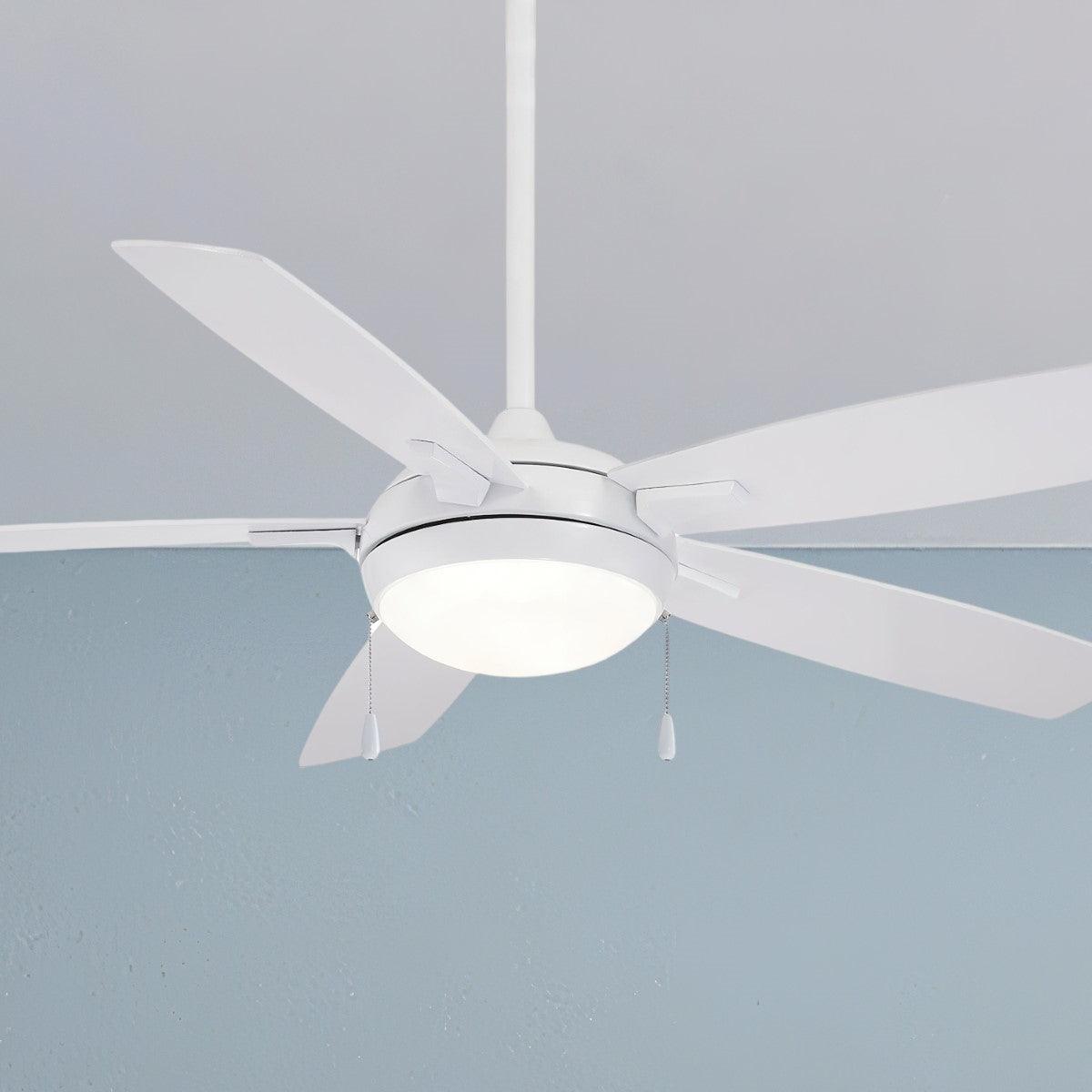 Lun-Aire LED 54" White Ceiling Fan with Pull Chain