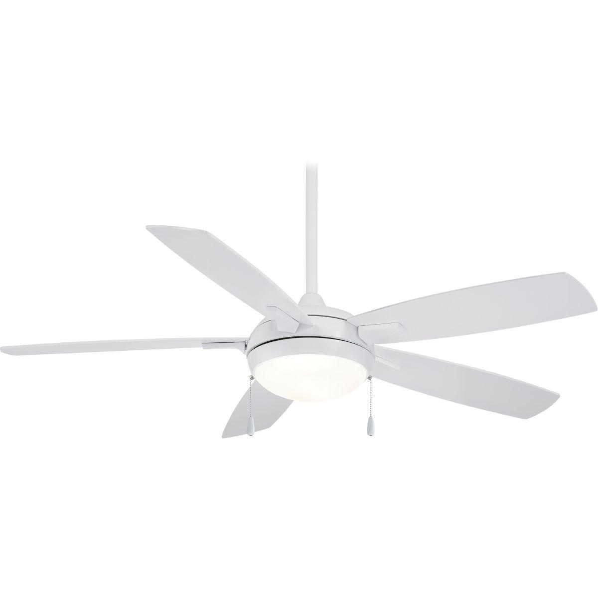 Lun-Aire LED 54" White Ceiling Fan with Pull Chain