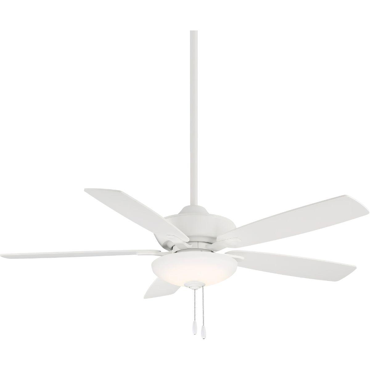 Minute LED 52" White Ceiling Fan with Pull Chain - Bees Lighting