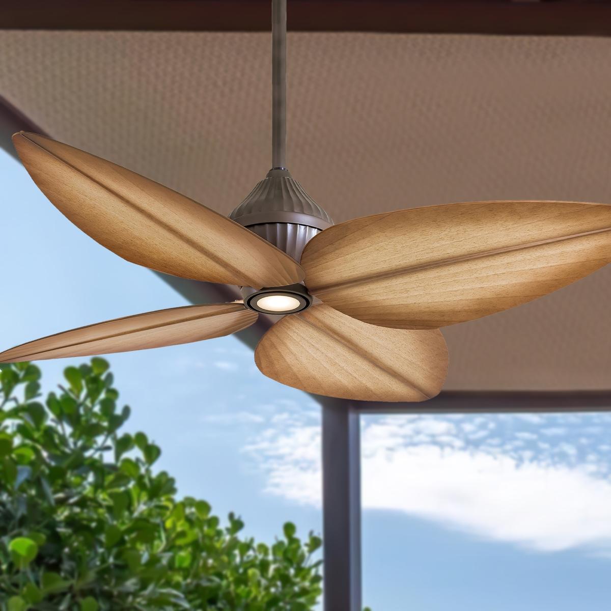 Gauguin LED 52" Bronze Outdoor Ceiling Fan with Wall Control