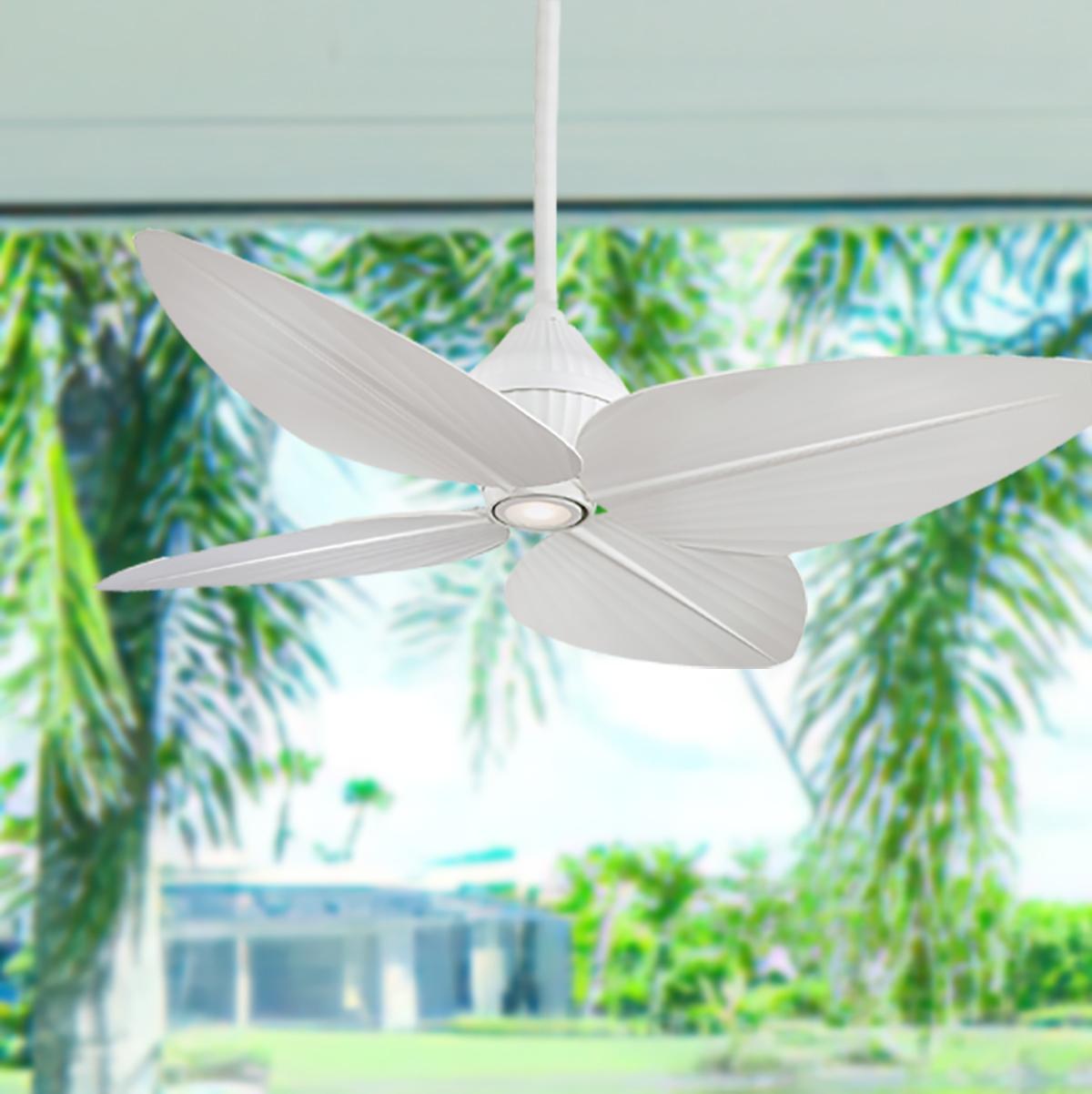 Gauguin LED 52" White Outdoor Ceiling Fan with Wall Control