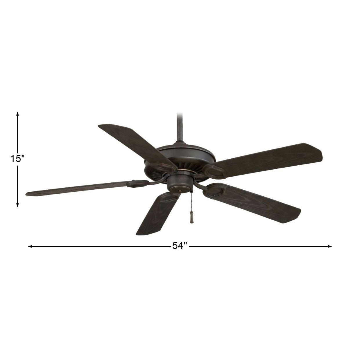 Sundowner 54" Black Iron Wet Rated Ceiling Fan with Pull Chain