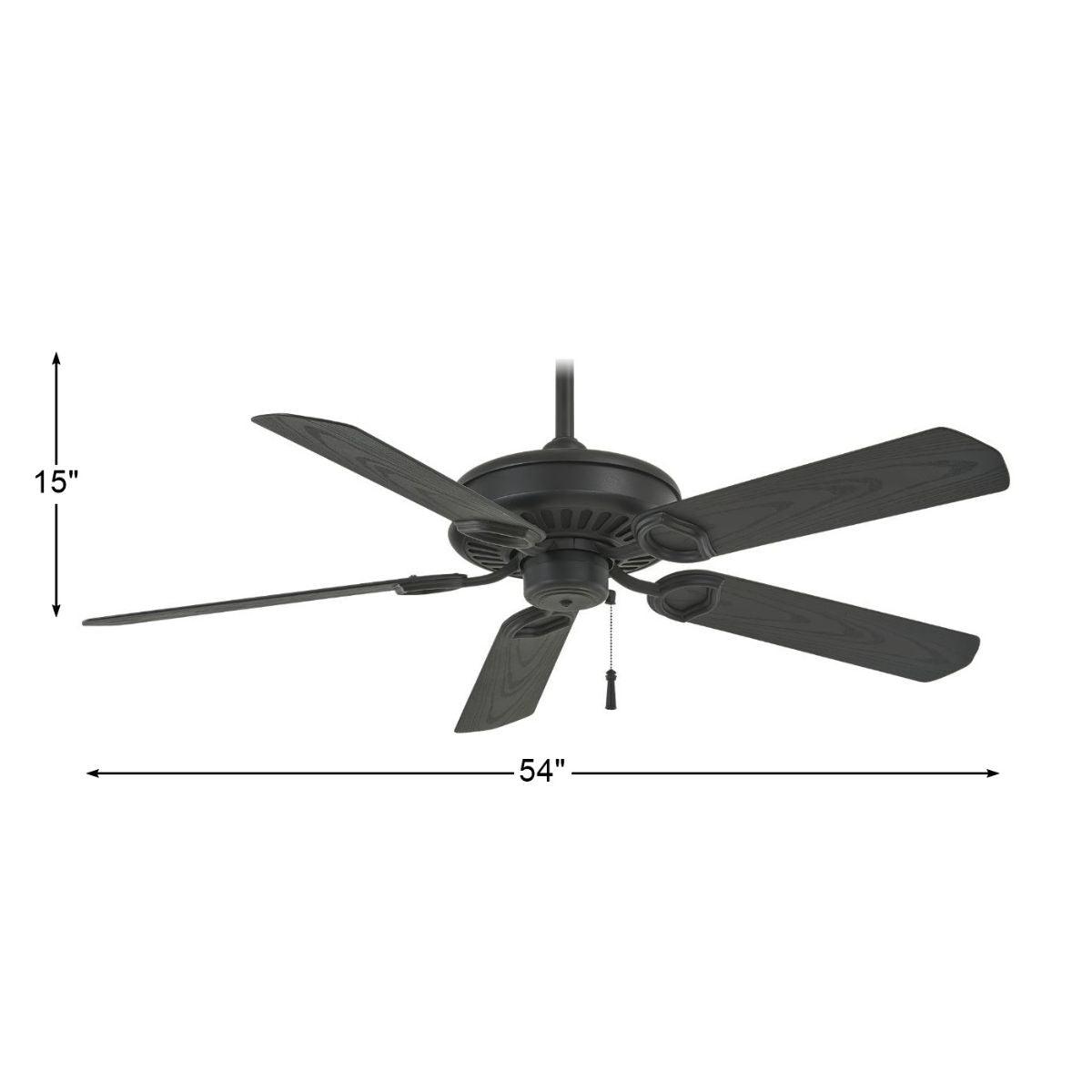 Sundowner 54" Textured Coal Wet Rated Ceiling Fan with Pull Chain