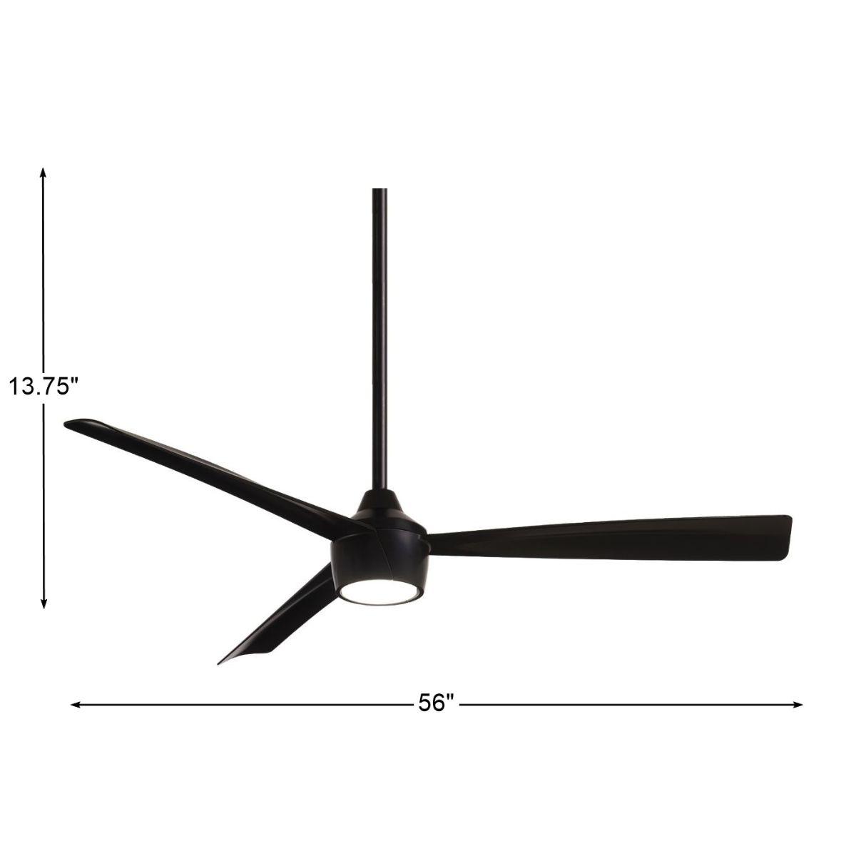 Skinnie LED 56" Coal Outdoor Ceiling Fan with Remote