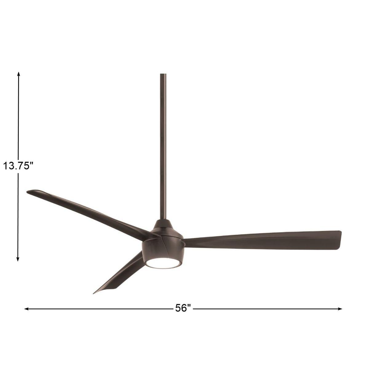 Skinnie LED 56" Bronze Outdoor Ceiling Fan with Remote