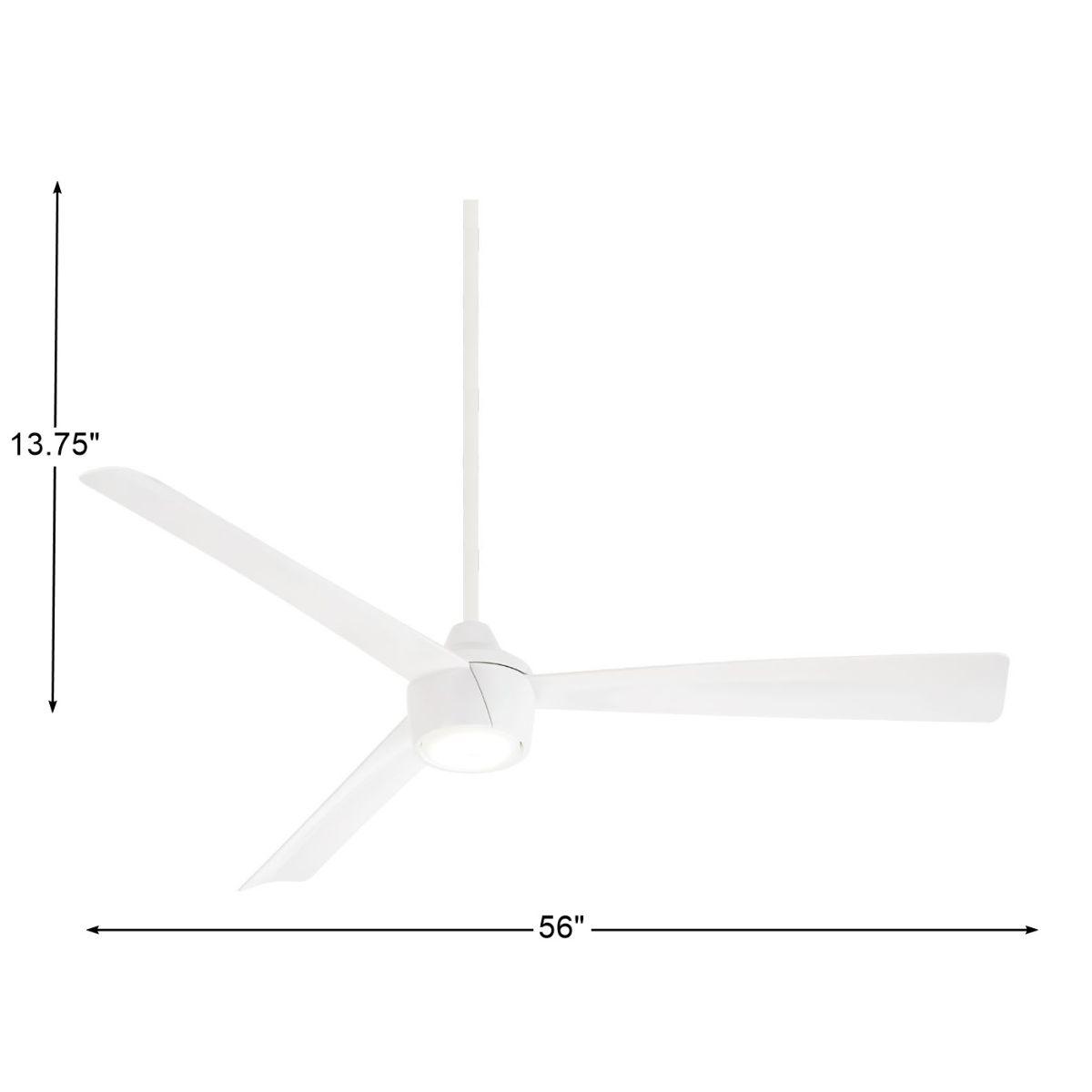 Skinnie LED 56" White Outdoor Ceiling Fan with Remote