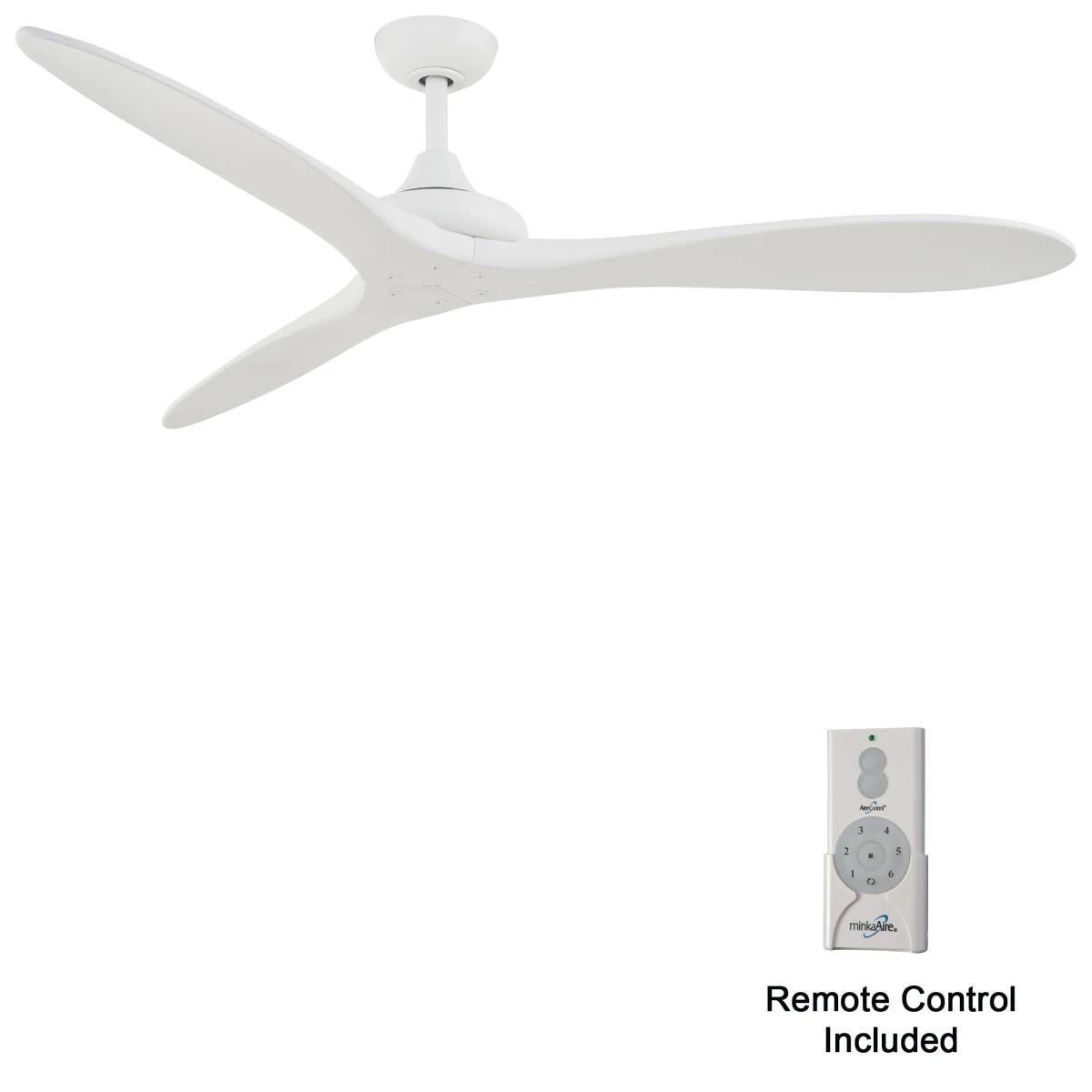 Vapor 60 Inch Ceiling Fan with Remote, Flat White Finish - Bees Lighting