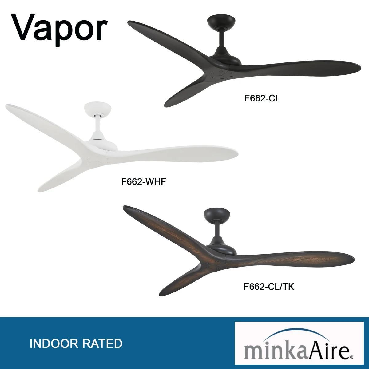 Vapor 60 Inch Ceiling Fan with Remote, Flat White Finish - Bees Lighting