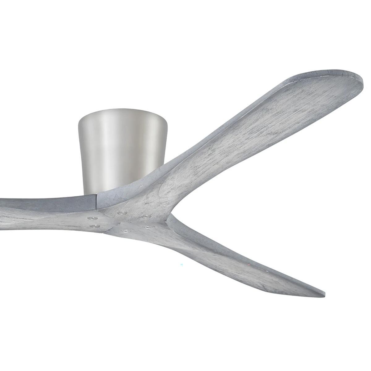 Avtur 60" Brushed Steel and Gray Flush Mount Ceiling Fan with Remote - Bees Lighting