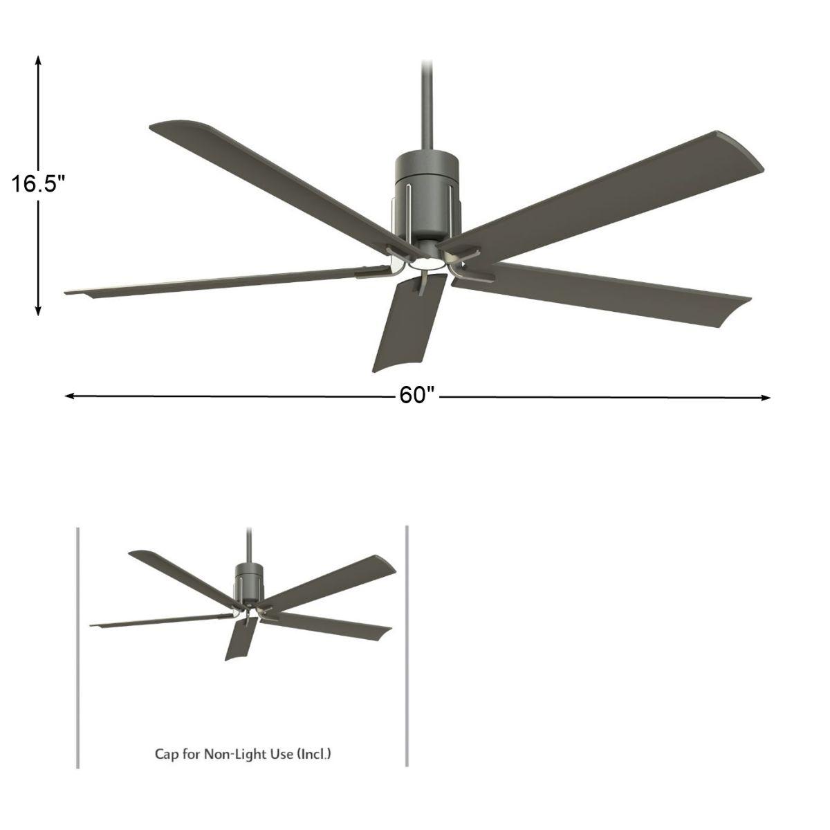 Clean LED 60" 5-Blade Grey Iron LED Ceiling Fan with Remote