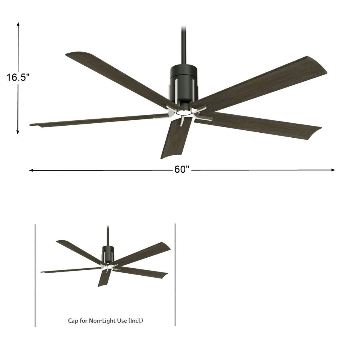 Clean LED 60" 5-Blade Matte Black LED Ceiling Fan with Remote