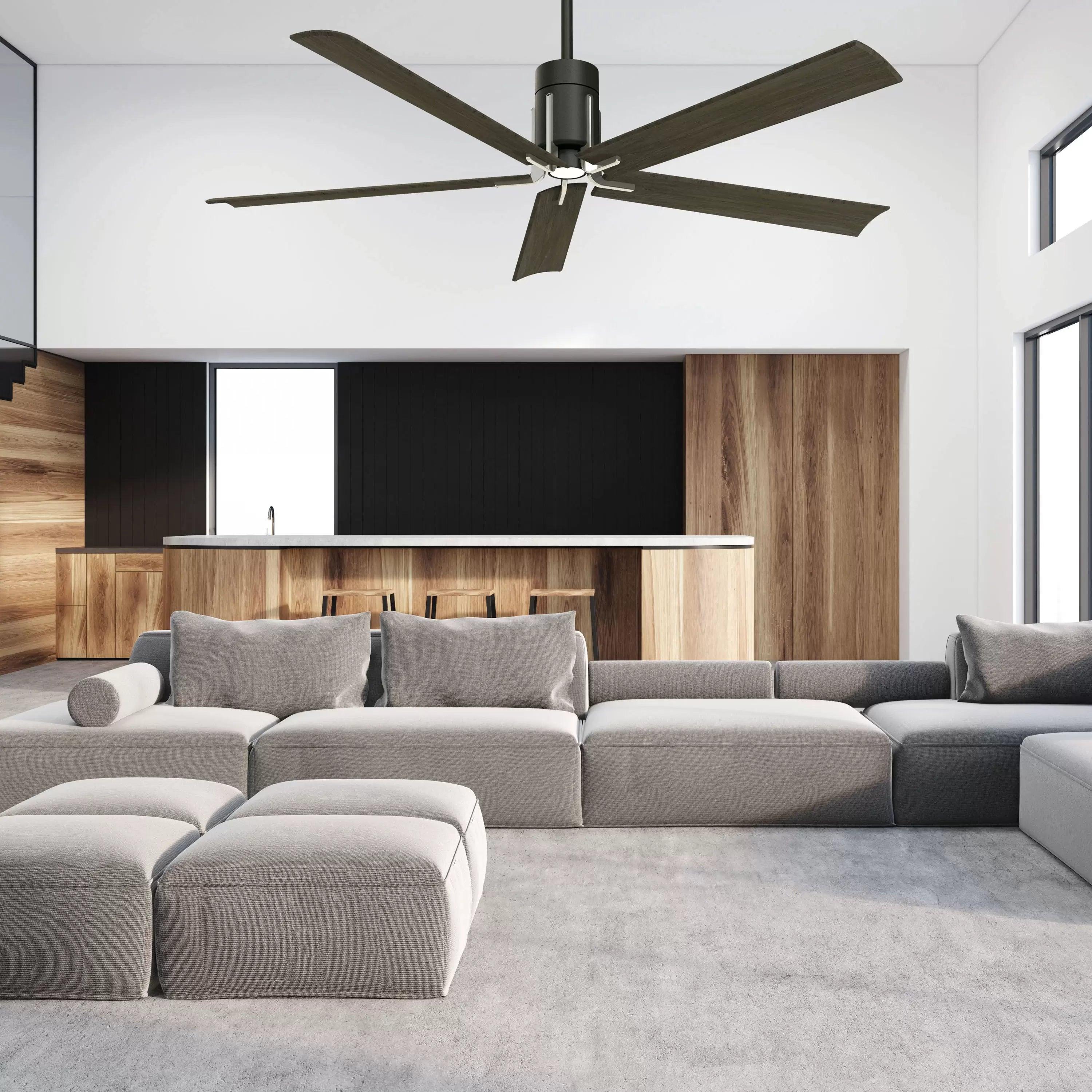 Clean LED 60" 5-Blade Oil Rubbed Bronze LED Ceiling Fan with Remote