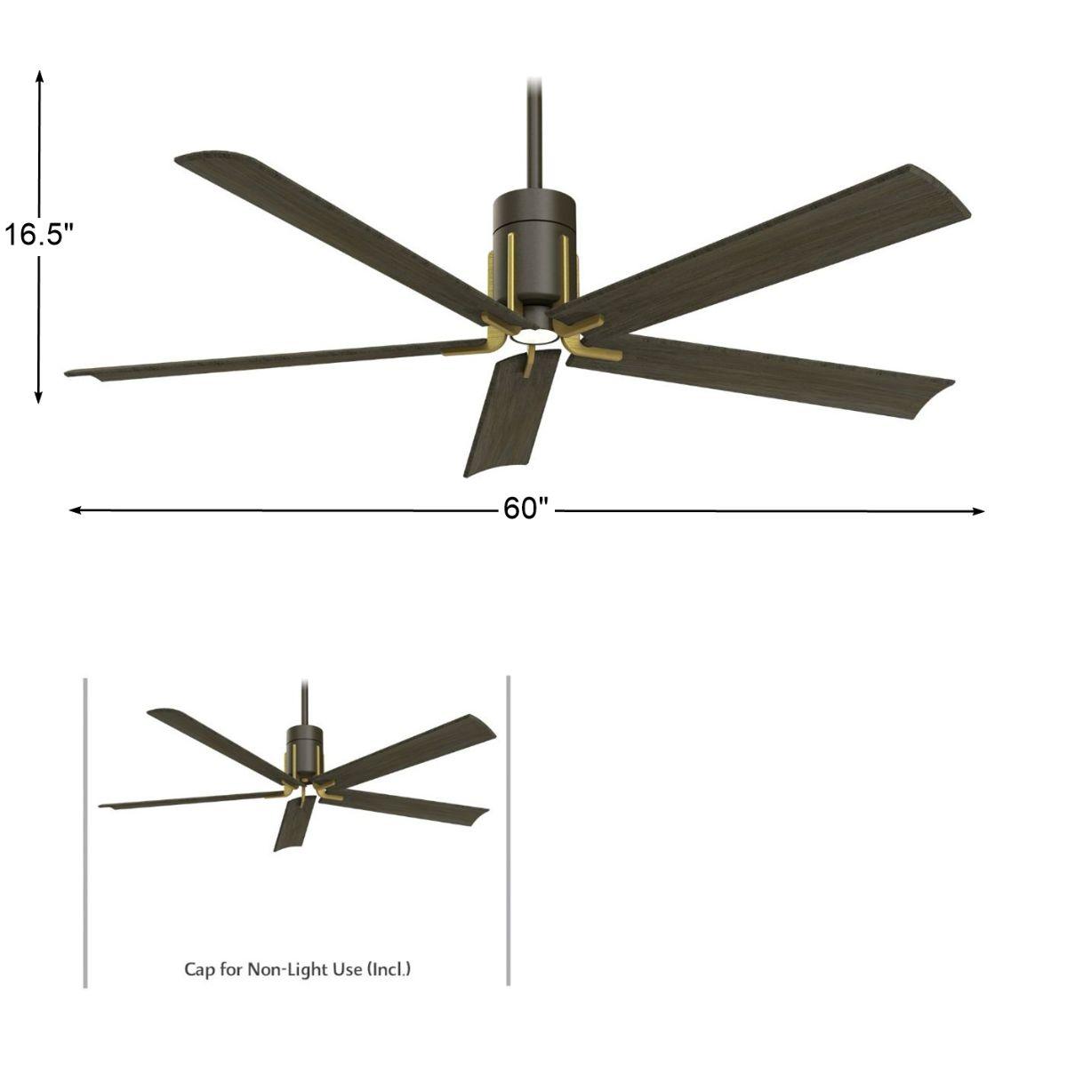 Clean LED 60" 5-Blade Oil Rubbed Bronze LED Ceiling Fan with Remote