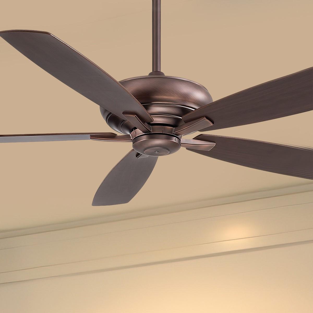 Kola XL 60 Inch Ceiling Fan With Remote, Dark Brushed Bronze with Dark Maple/Dark Walnut Blades - Bees Lighting
