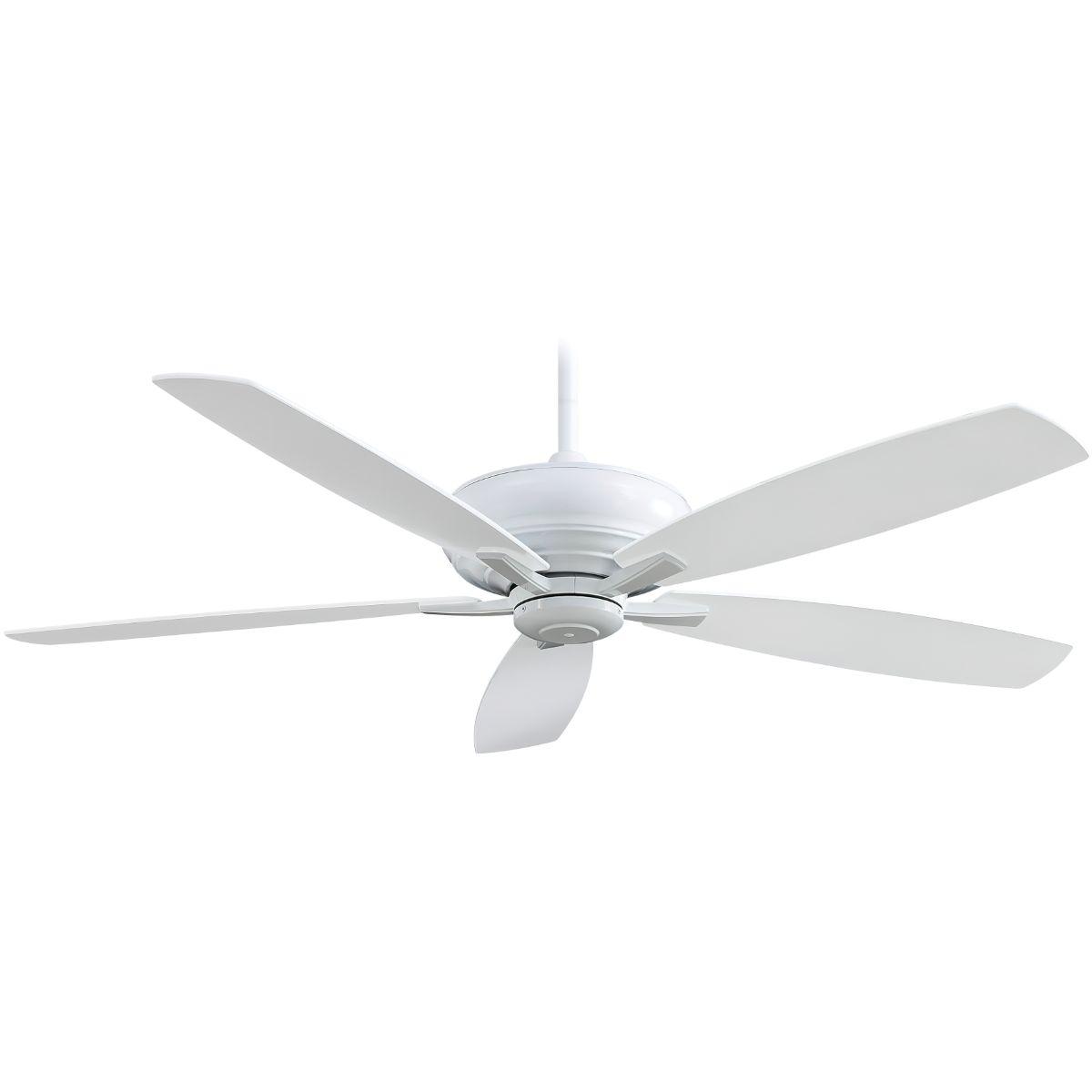 Kola XL 60 Inch Ceiling Fan With Remote, White Finish - Bees Lighting