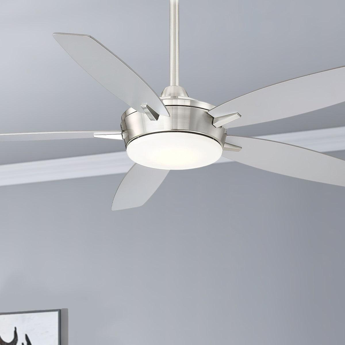 Espace LED 52" Nickel Ceiling Fan with Light and Remote