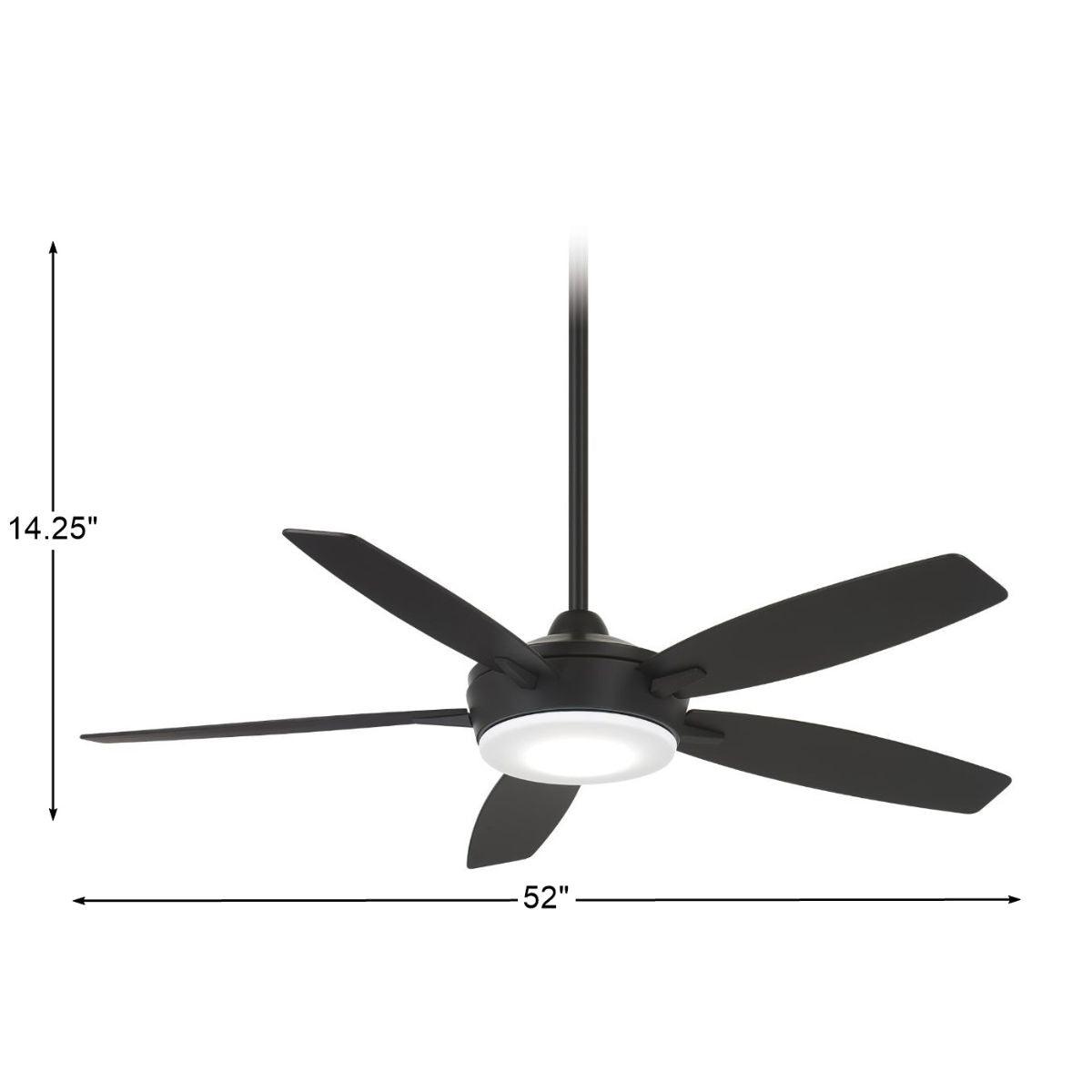 Espace LED 52" Coal Ceiling Fan with Light and Remote