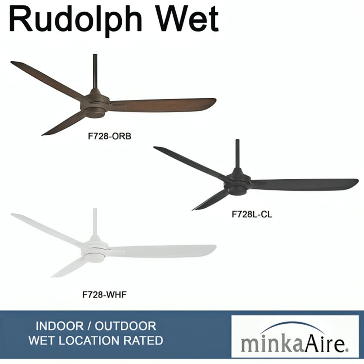 Rudolph Wet 60" Coal Outdoor Ceiling Fan with Remote - Bees Lighting