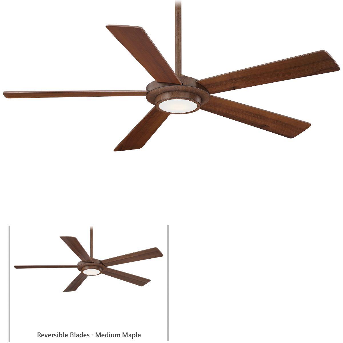 Sabot LED 52" Distressed Koa Ceiling Fan with Remote