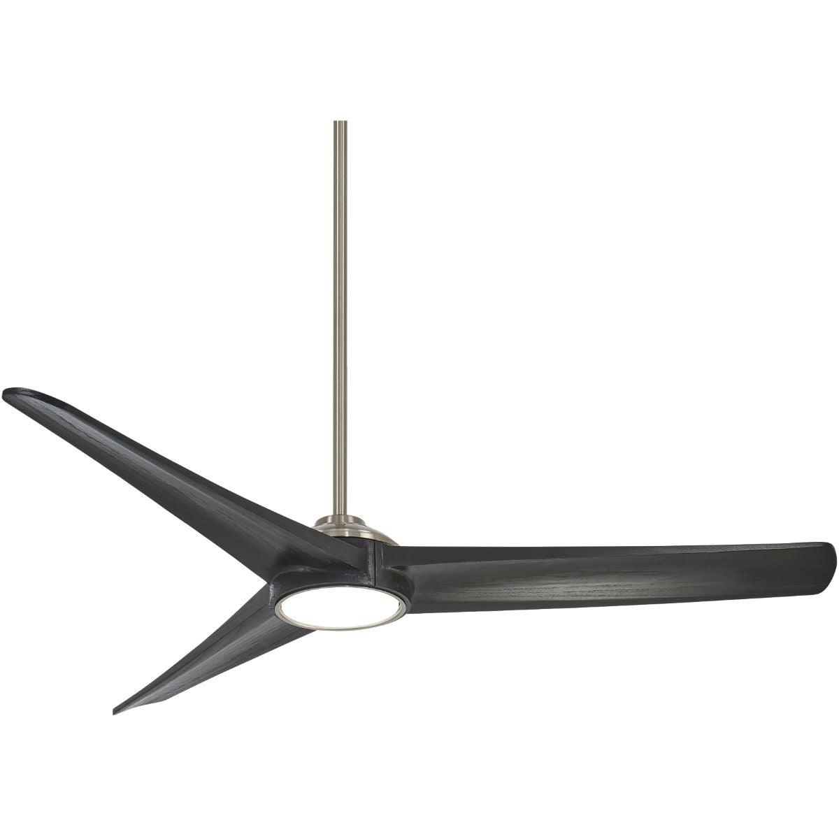 Timber LED 68" Smart Ceiling Fan with Remote, Brushed Nickel with Coal Blades - Bees Lighting