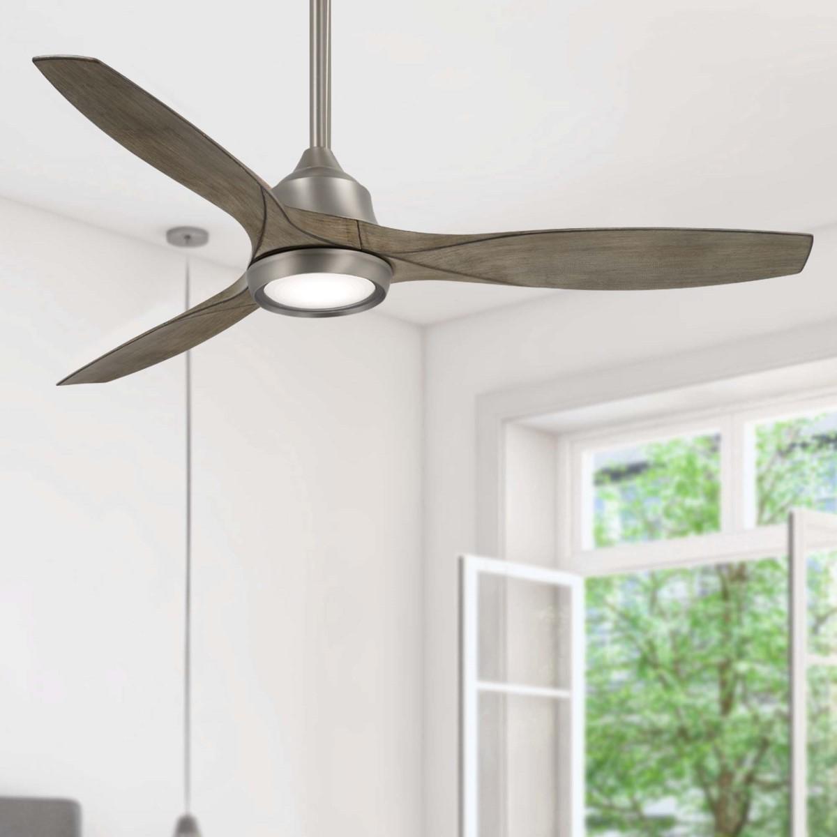 Skyhawk LED 60" Burnished Nickel Modern Ceiling Fan with Remote