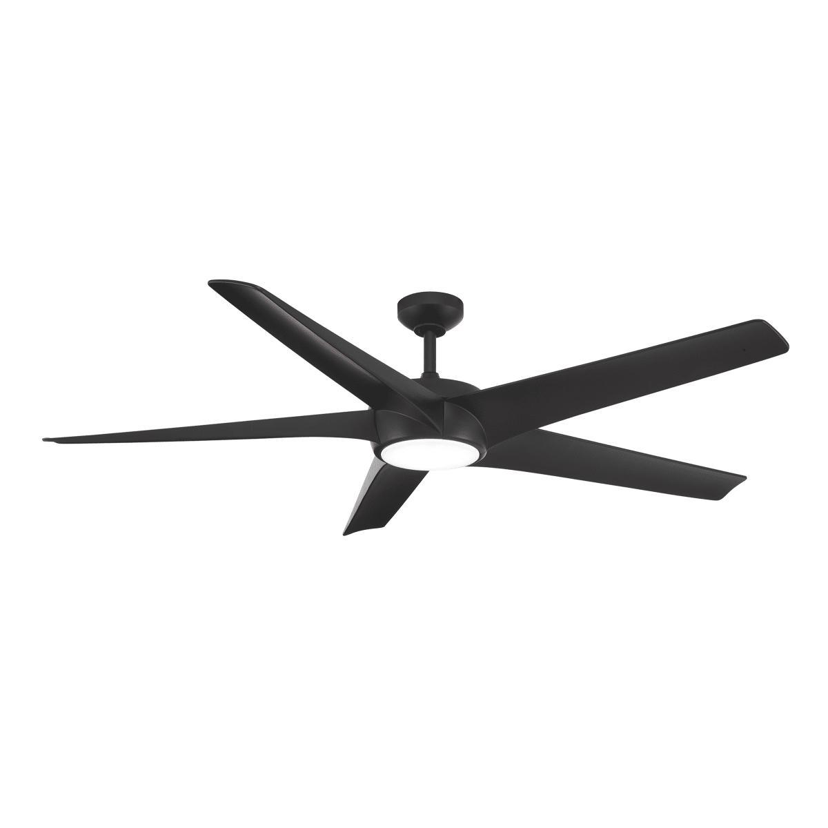 Skymaster 64 Inch LED Ceiling Fan with Light Kit and Remote, Coal Finish - Bees Lighting