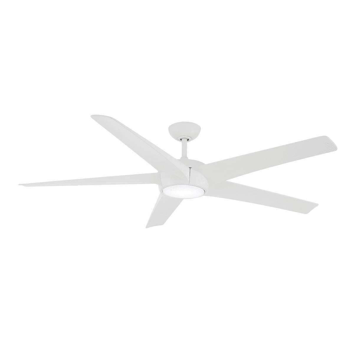 Skymaster 64 Inch LED Ceiling Fan with Light Kit and Remote, Flat White Finish - Bees Lighting
