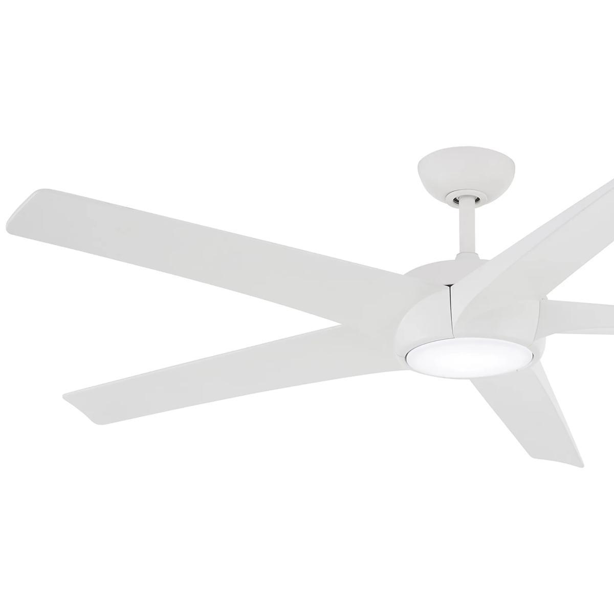 Skymaster 64 Inch LED Ceiling Fan with Light Kit and Remote, Flat White Finish - Bees Lighting