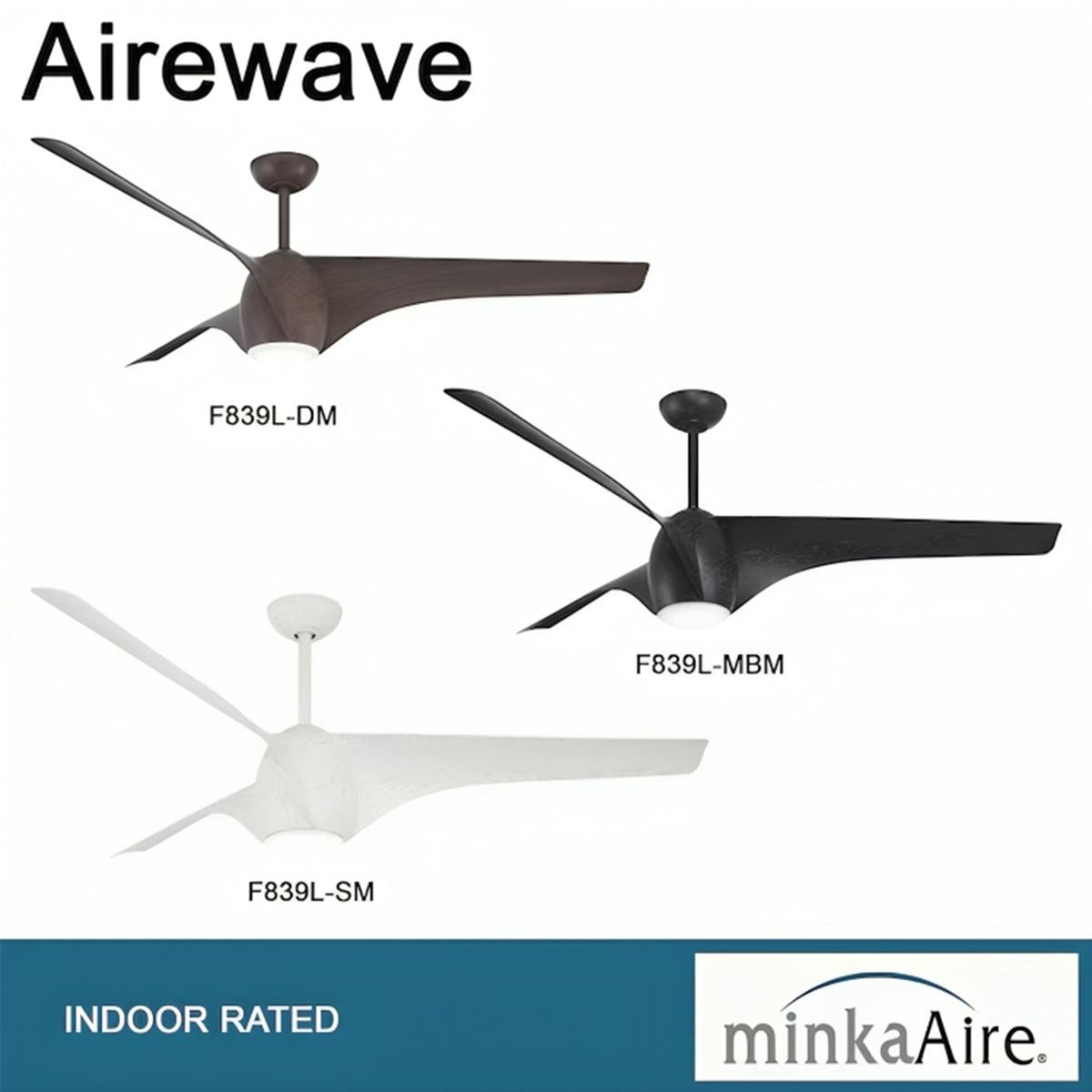 Airewave 65" Dark Maple LED Indoor Ceiling Fan with Remote