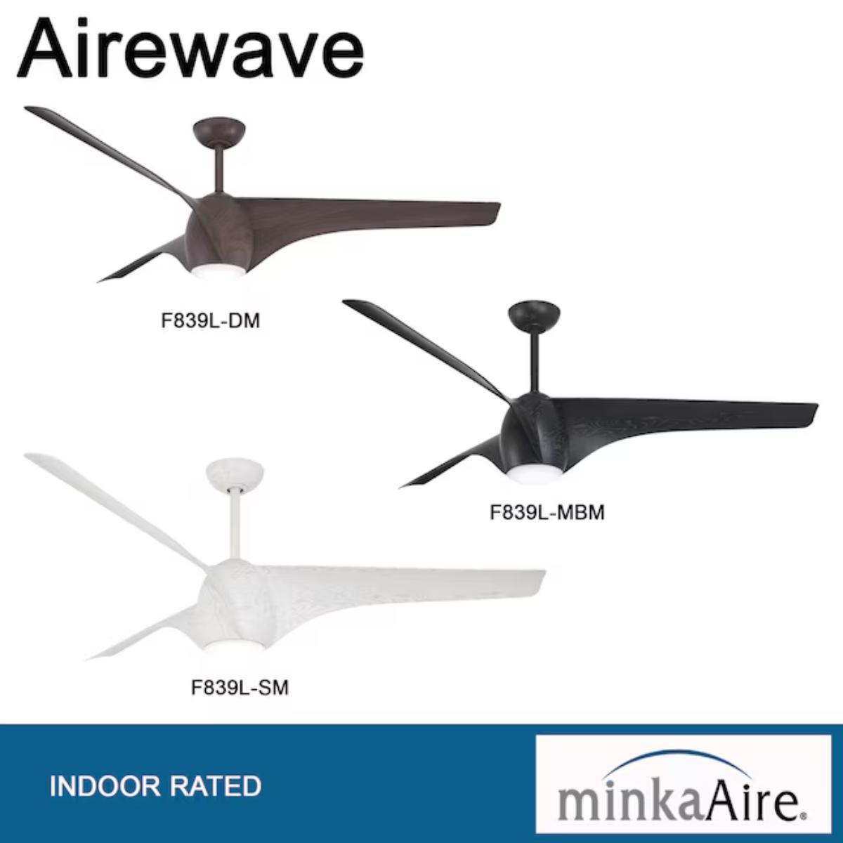 Airewave 65" Matte Black Maple LED Indoor Ceiling Fan with Remote