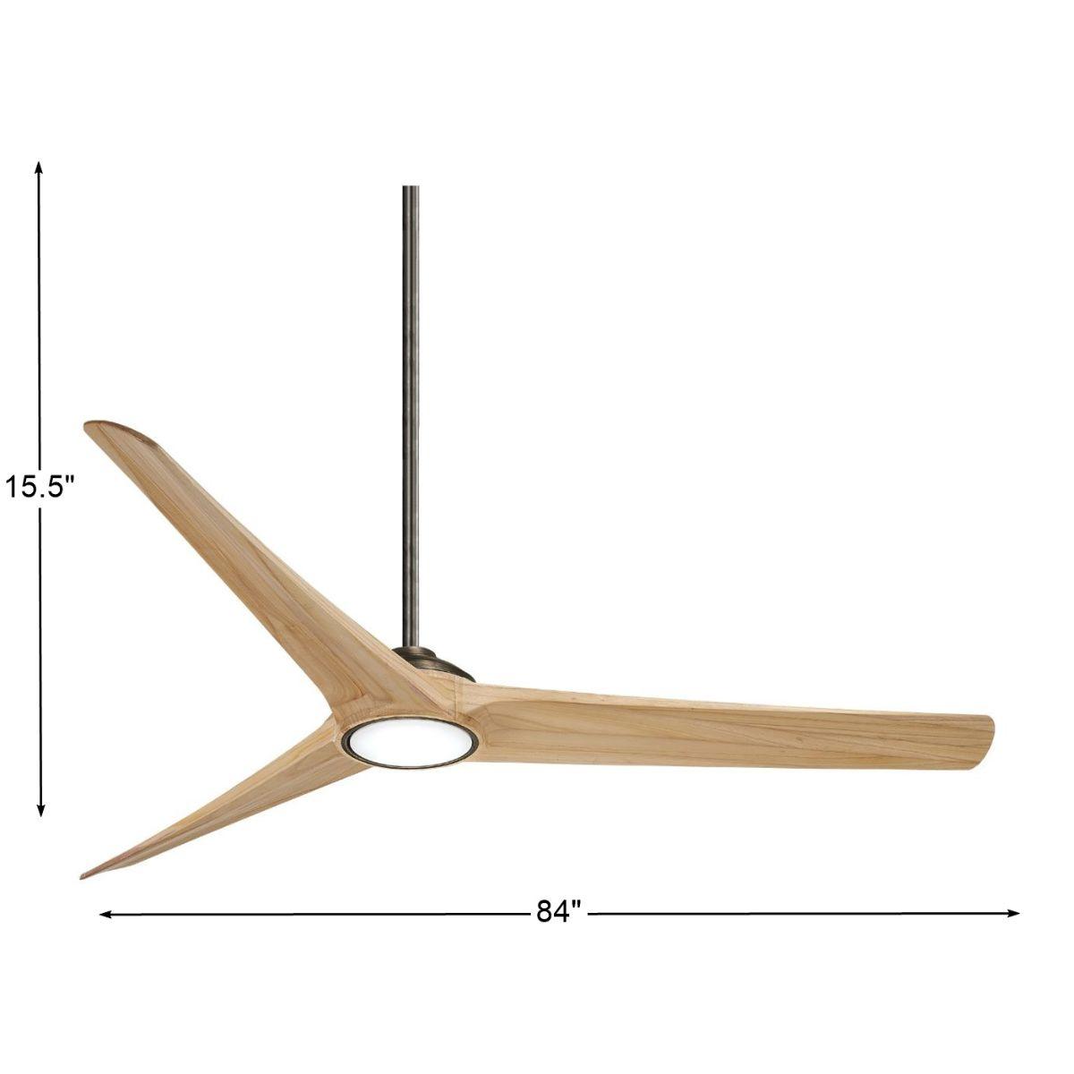 Timber LED 84" Large Ceiling Fan with Remote, Heirloom Bronze with Maple Blades - Bees Lighting