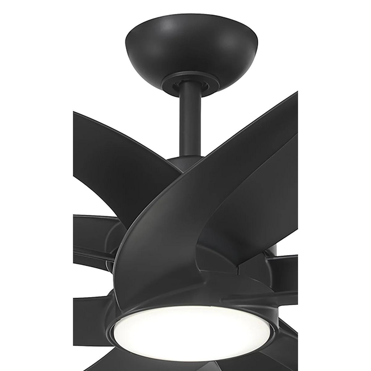 Pinup 60 Inch LED Ceiling Fan with Light Kit and Remote, Coal Finish - Bees Lighting