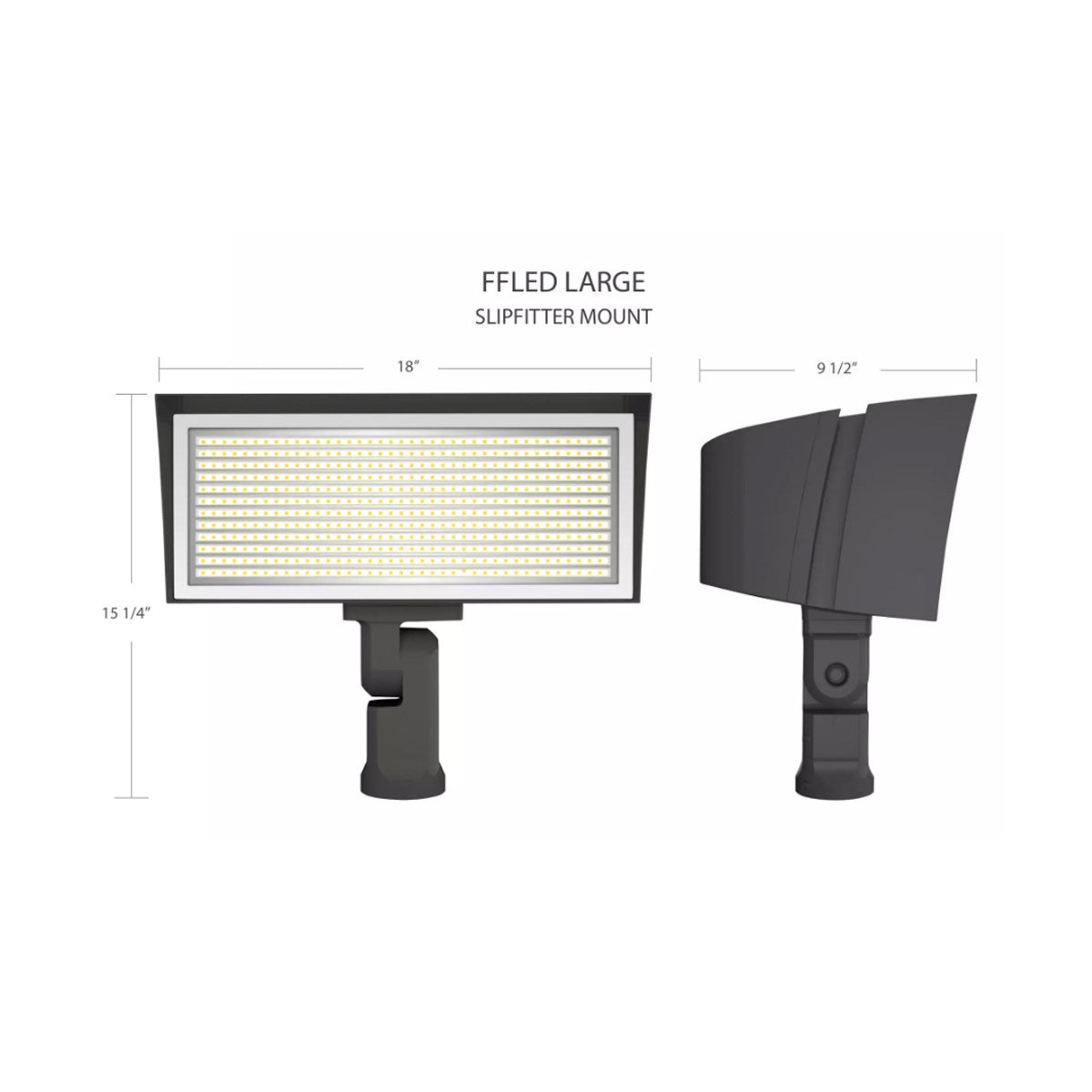 LED Flood Light, 120/230W, 38600 Lumens, 4000K/5000K, 120-277V, Slipfitter Mount, Bronze - Bees Lighting