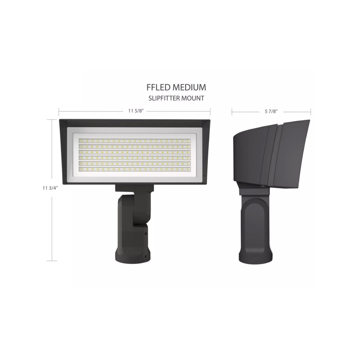 LED Flood Light, 52/80W, 10800 Lumens, 4000K/5000K, 120-277V, Slipfitter Mount, Bronze - Bees Lighting