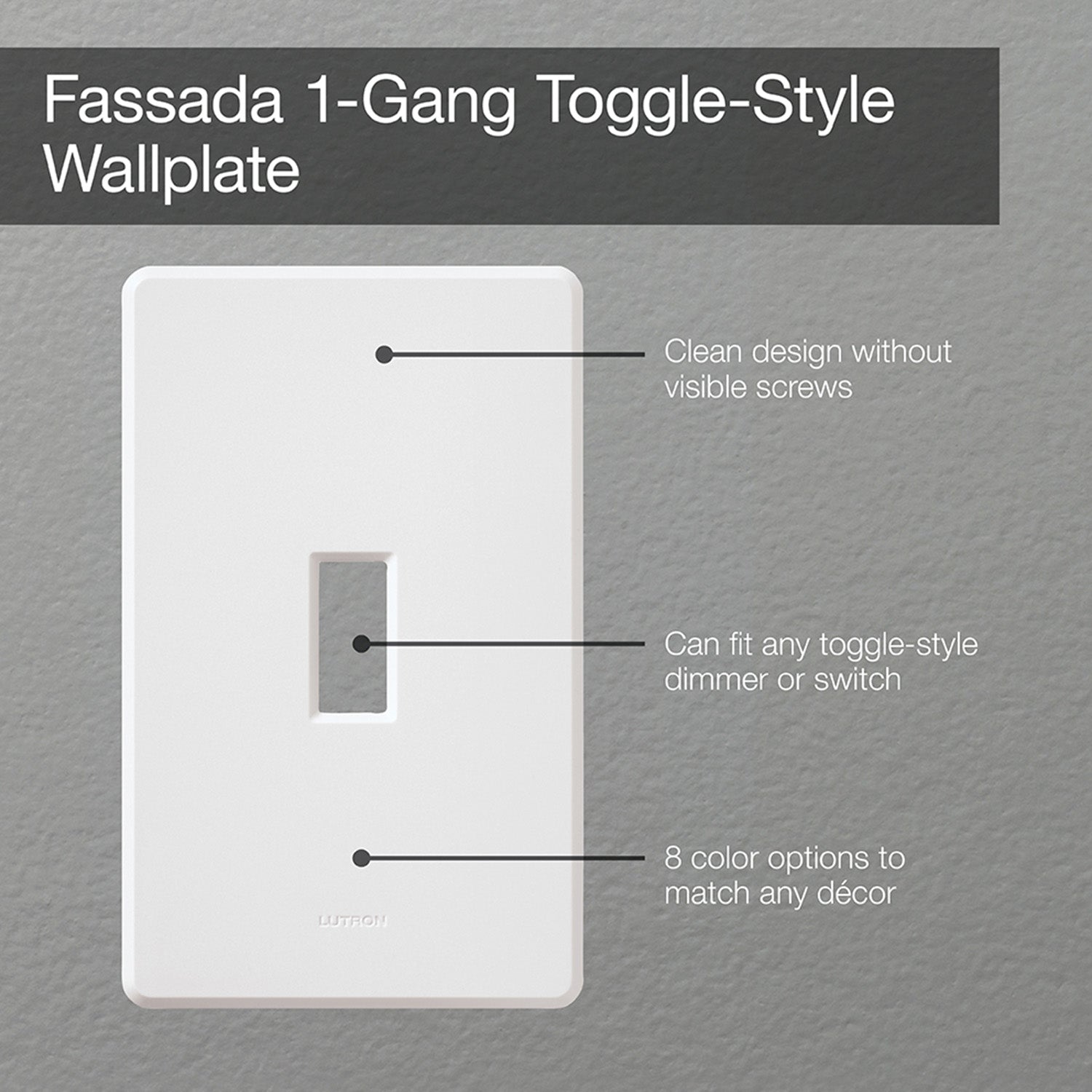 Ariadni 1-Gang Toggle Wall Plate, White