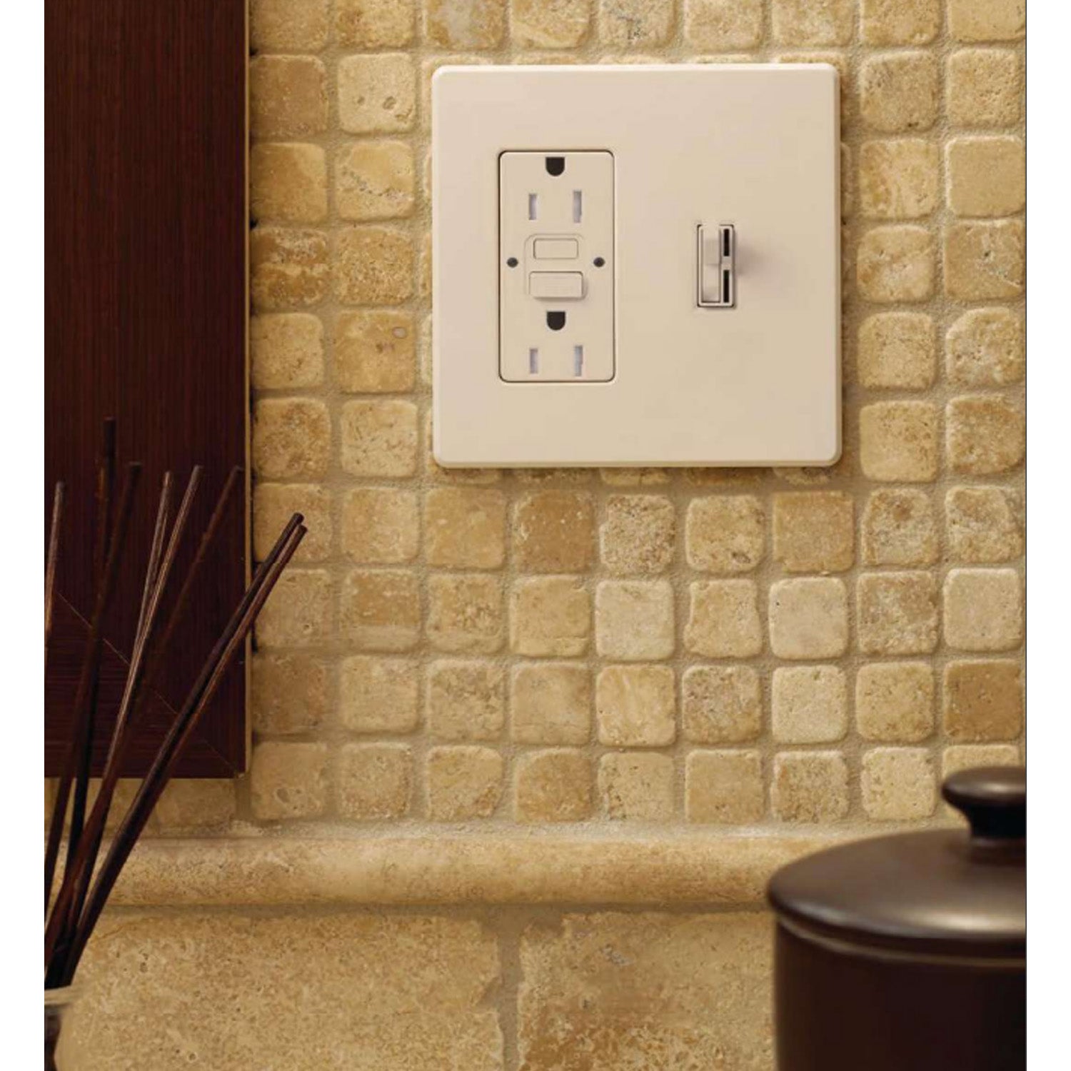 Ariadni 2-Gang Toggle and Rocker Wall Plate Combo, White