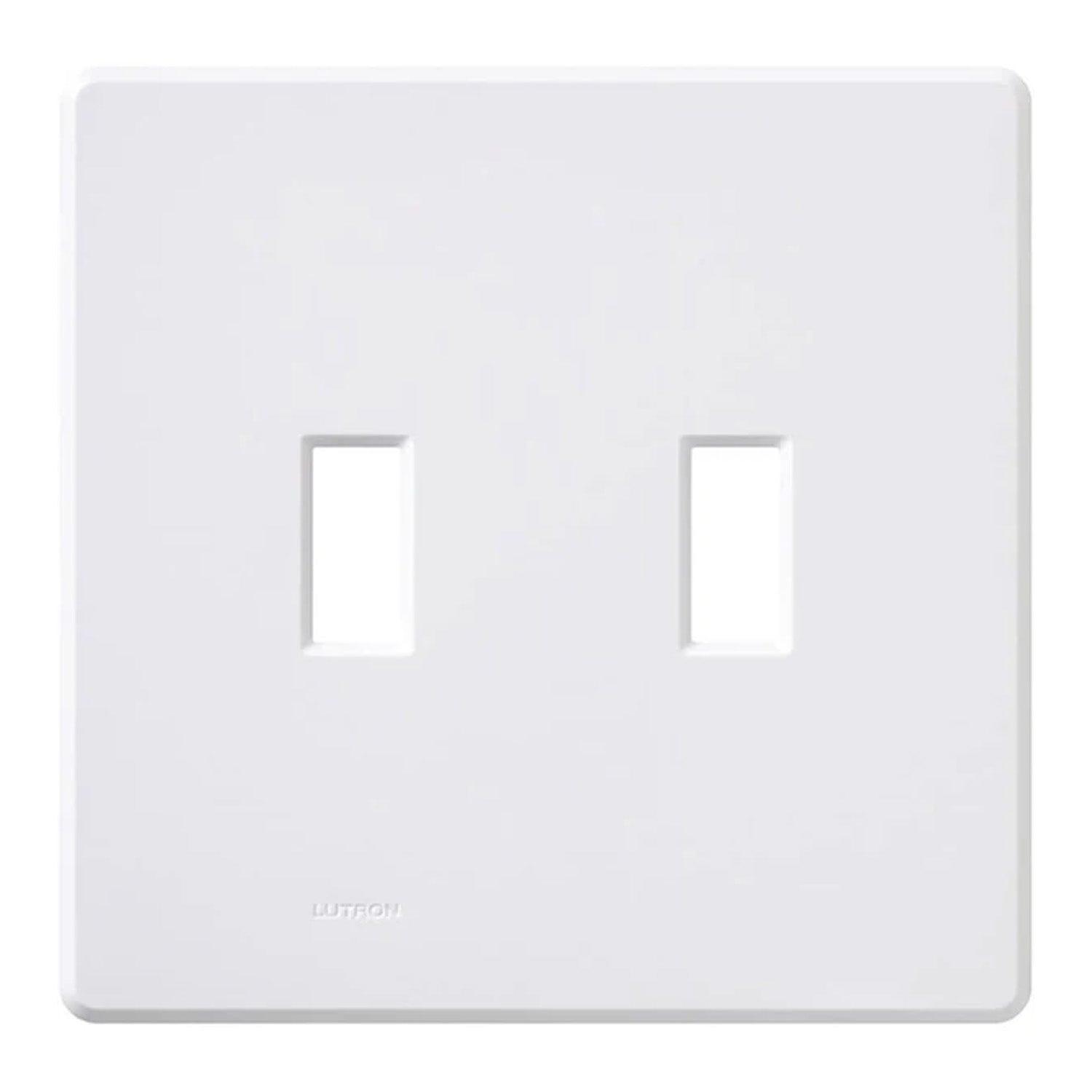 Ariadni 2-Gang Toggle Wall Plate White - Bees Lighting