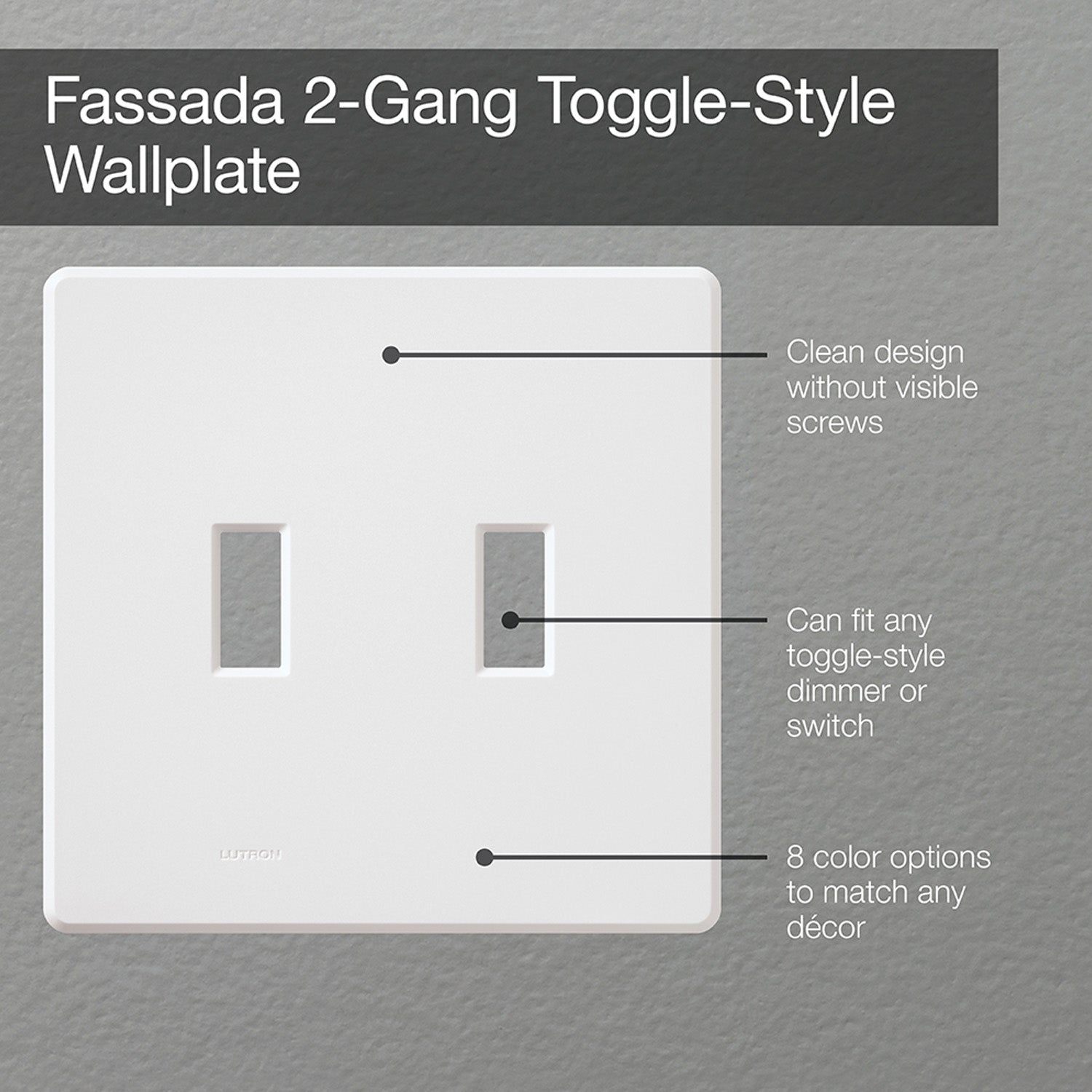 Ariadni 2-Gang Toggle Wall Plate, Black