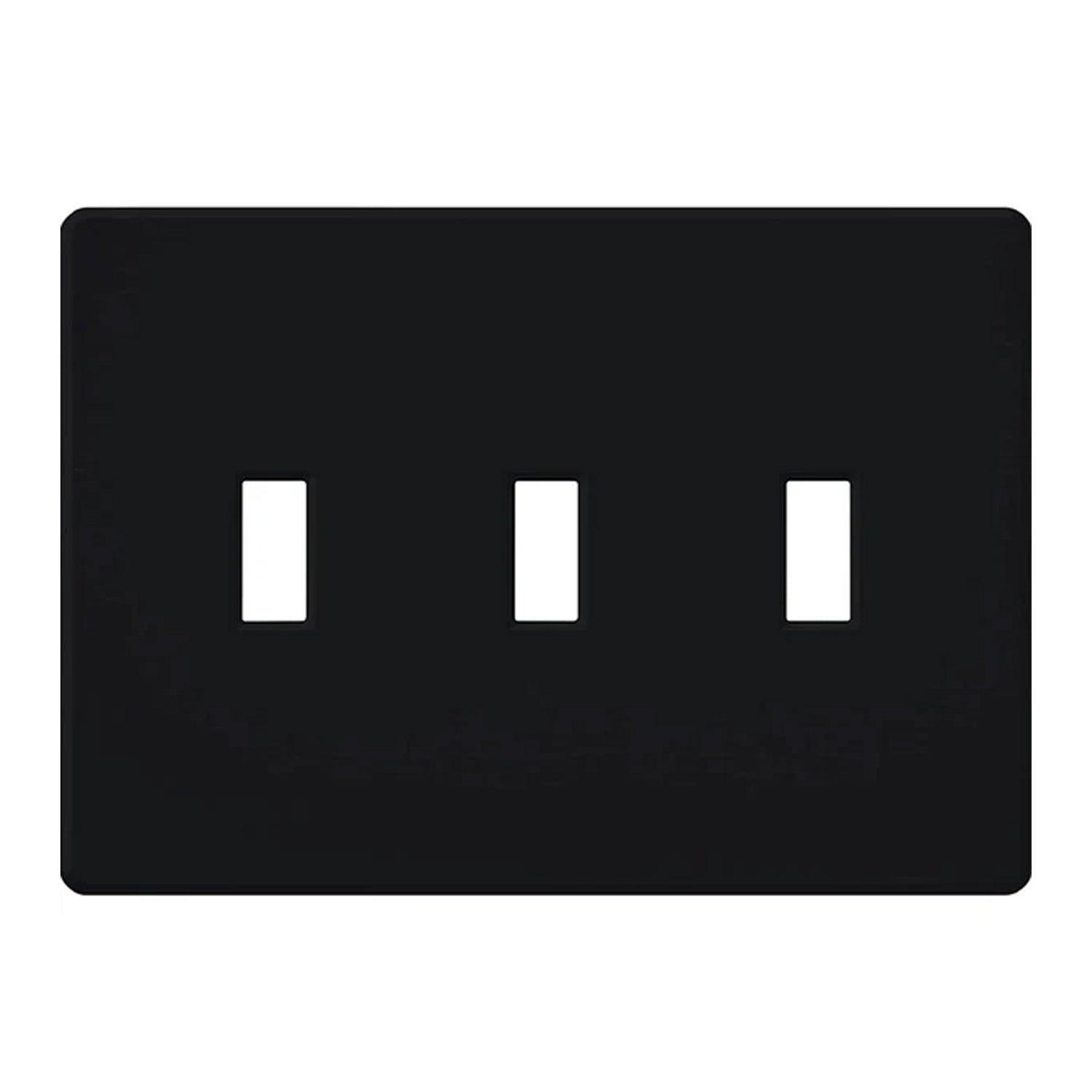 Ariadni 3-Gang Toggle Wall Plate Black - Bees Lighting