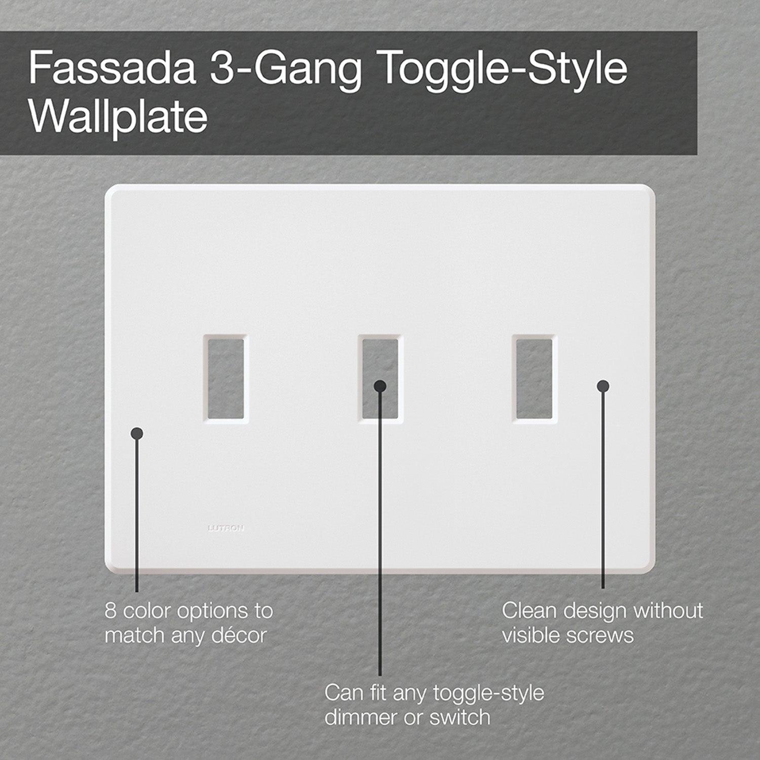 Ariadni 3-Gang Toggle Wall Plate Black - Bees Lighting