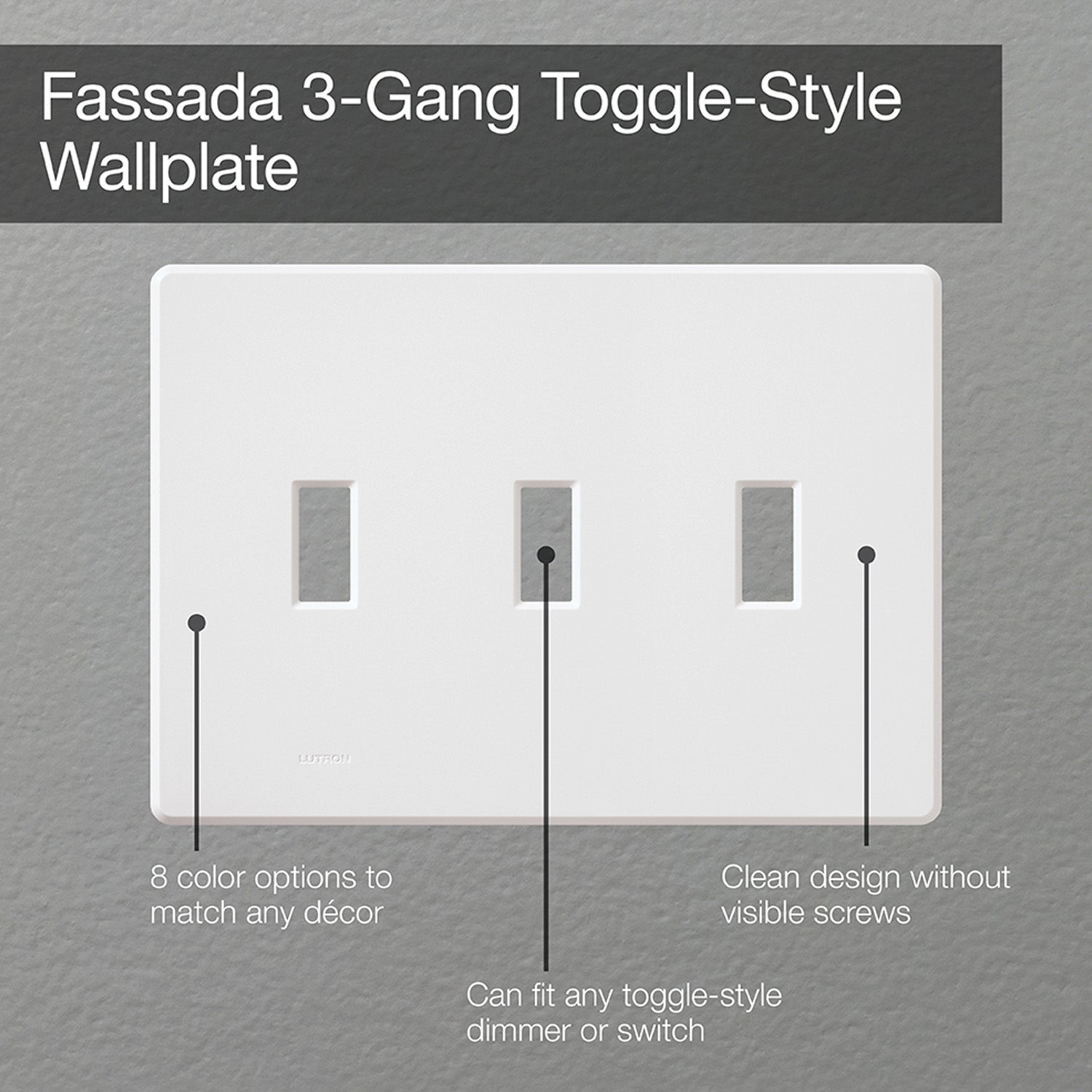 Ariadni 3-Gang Toggle Wall Plate, White - Bees Lighting