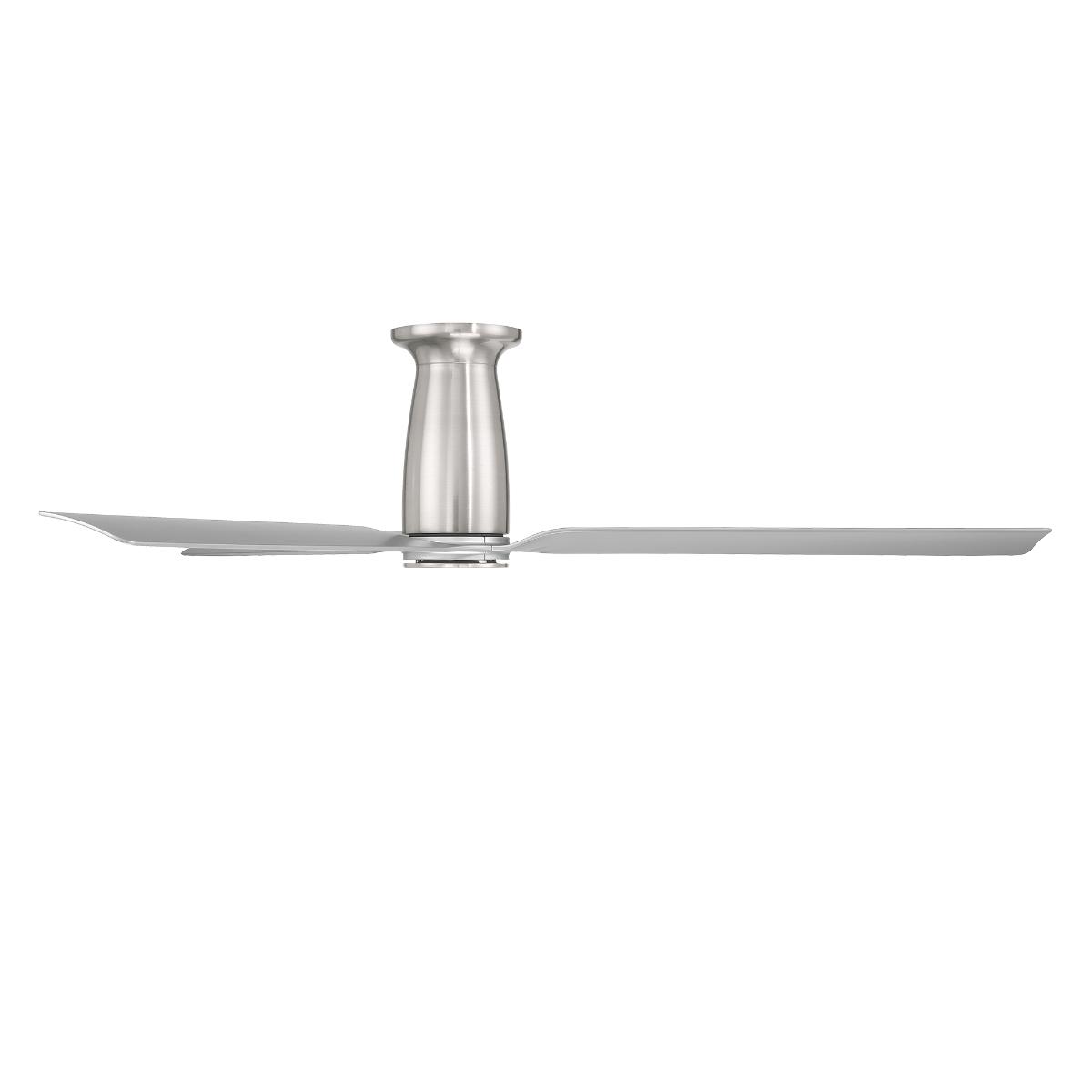 Smooth Flush 52 Inch CCT LED Smart Ceiling Fan, Brushed Nickel with Silver Blades