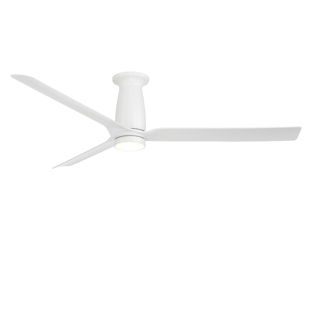 Smooth Flush 52 Inch CCT LED Smart Ceiling Fan, Matte White Finish